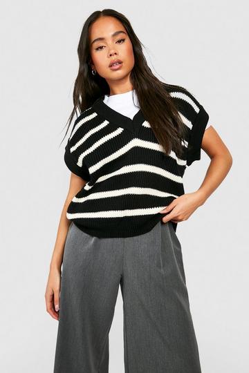 Petite Knit Striped Vest
