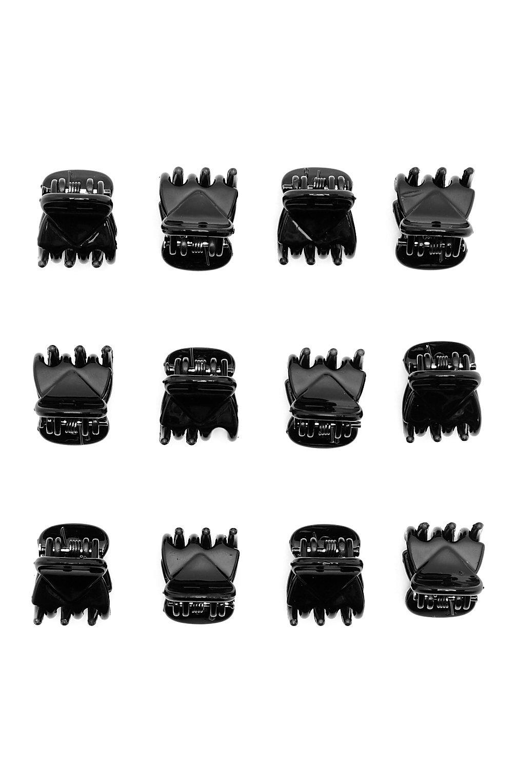 Womens 12 Mini Claw Clips Black One Size Black