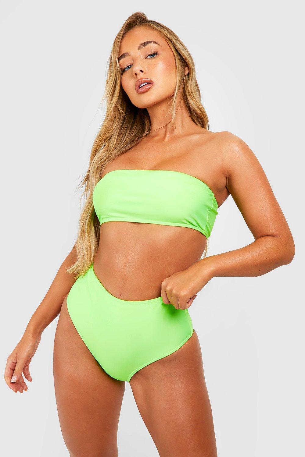 Womens Essentials High Waisted Bikini Brief - Green - 10, Green