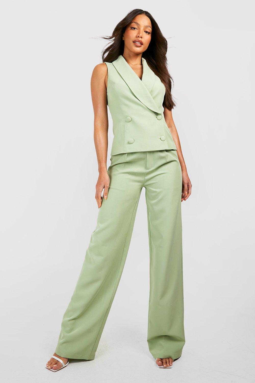 Womens Tall Premium Wrap Tailored Waistcoat - Green - 10, Green