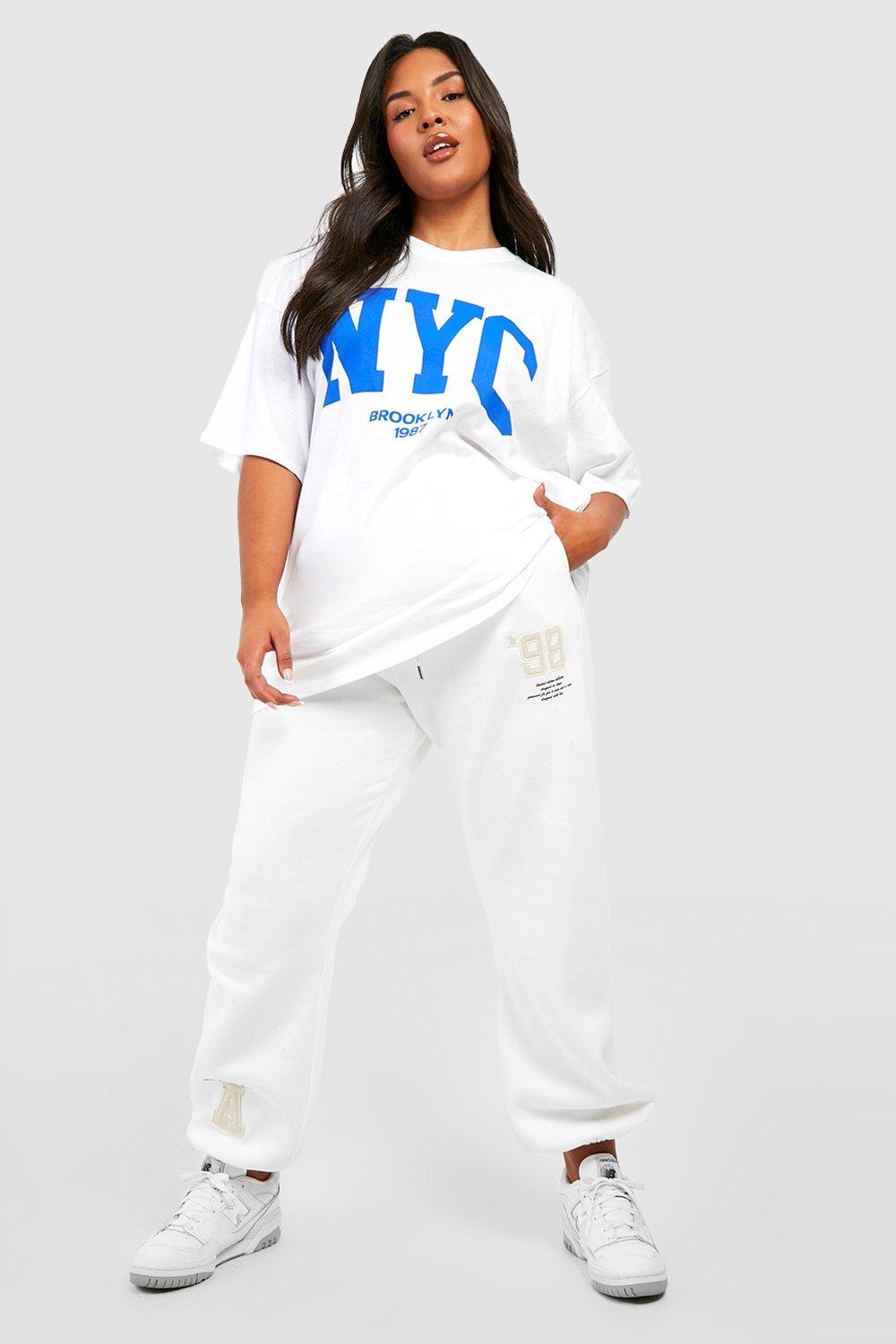 Image of T-shirt Plus Size oversize NYC, Bianco