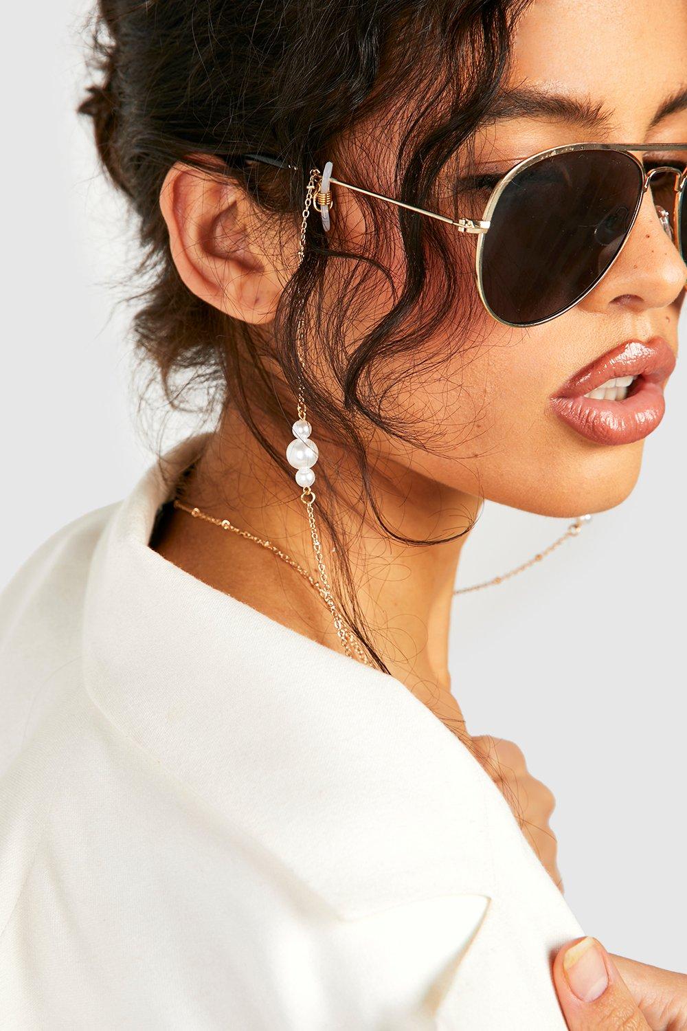 Image of Catena per occhiali da sole con perle, Metallics