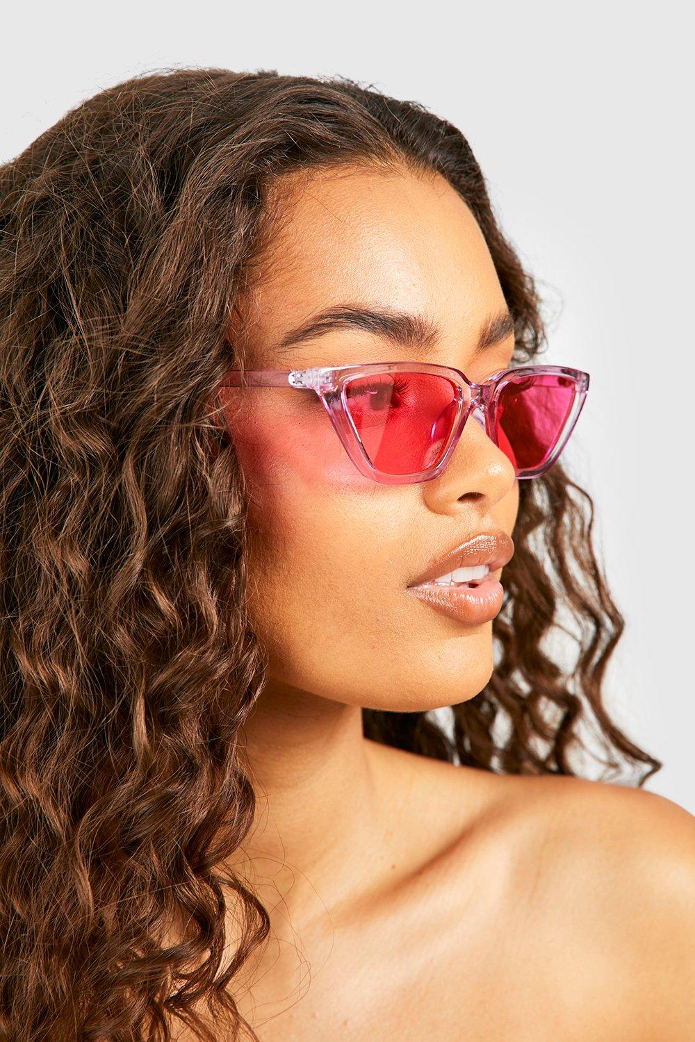 Womens Pink Tonal Cat Eye Sunglasses - One Size, Pink