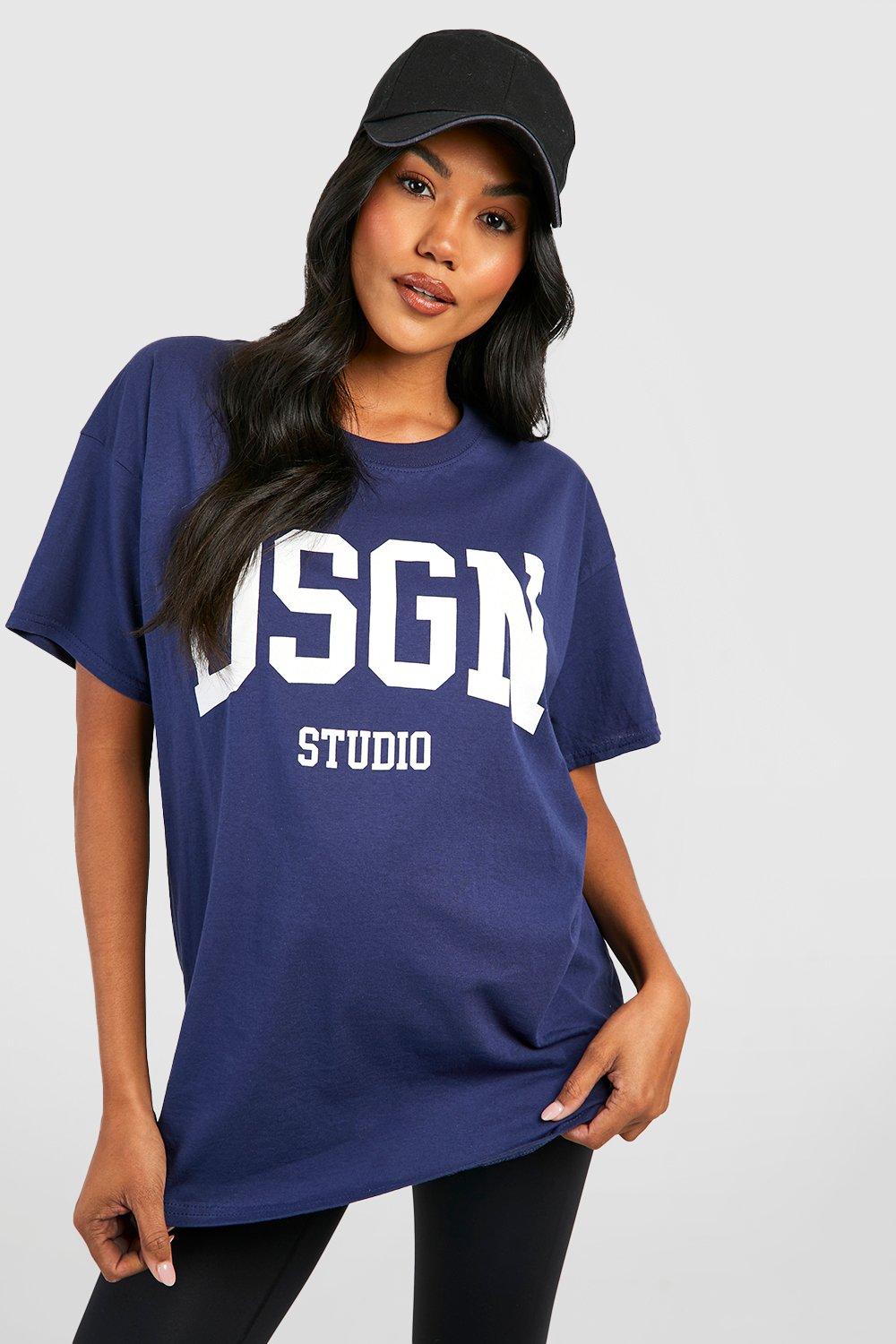Image of T-shirt Premaman oversize Dsgn Studio, Navy