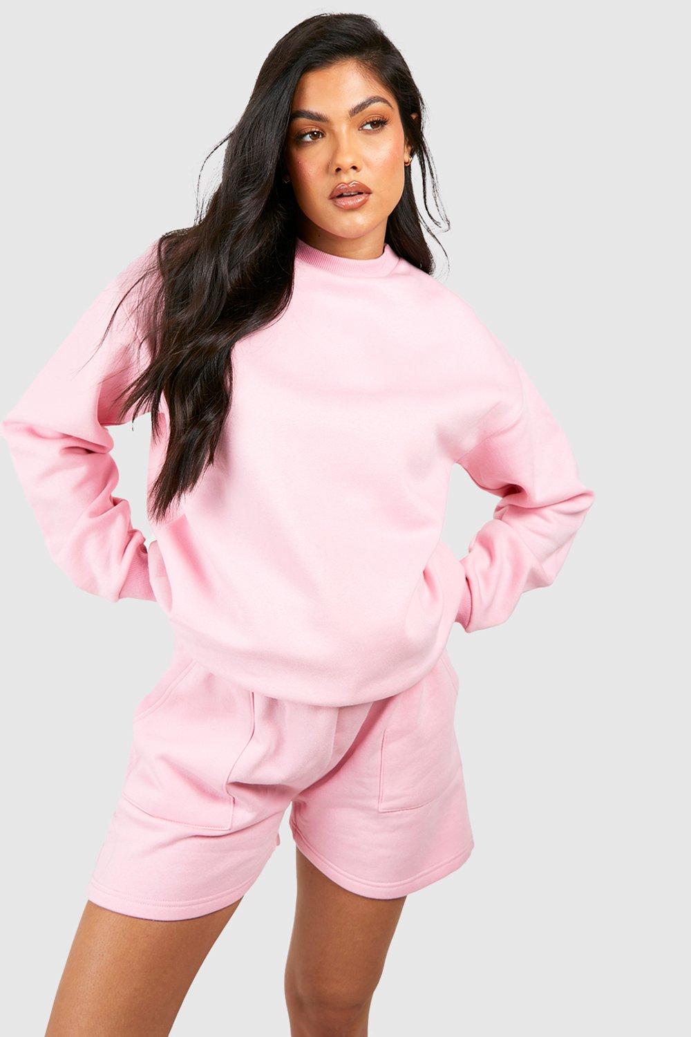 Womens Maternity Sweatshirt Short Tracksuit - Pink - 12, Pink