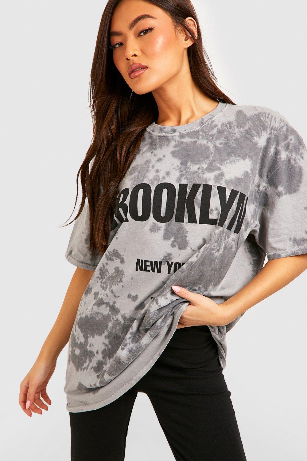 Womens Brooklyn Tie Dye Oversized T-Shirt - Grey - M, Grey