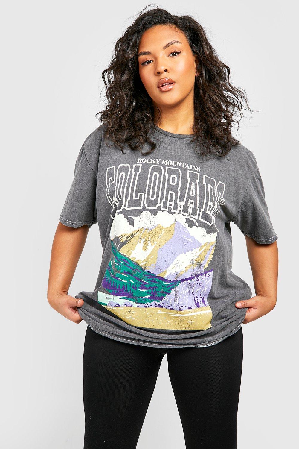 Image of T-shirt Plus Size slavata in Colorado, Grigio