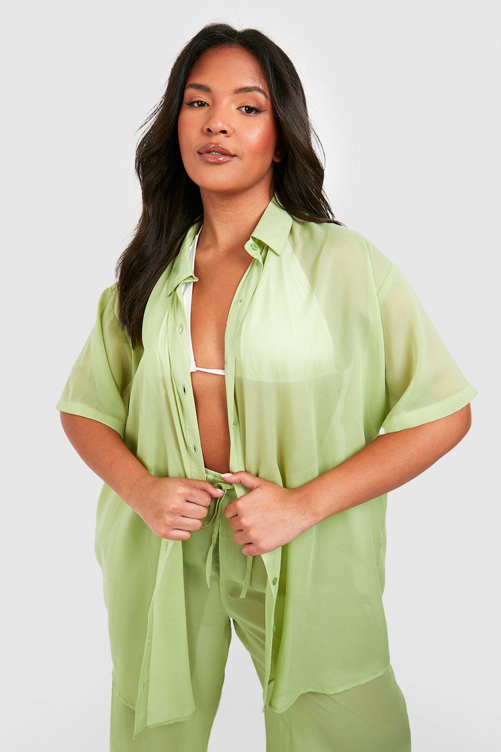 Image of Camicia da mare Plus Size Essentials, Verde