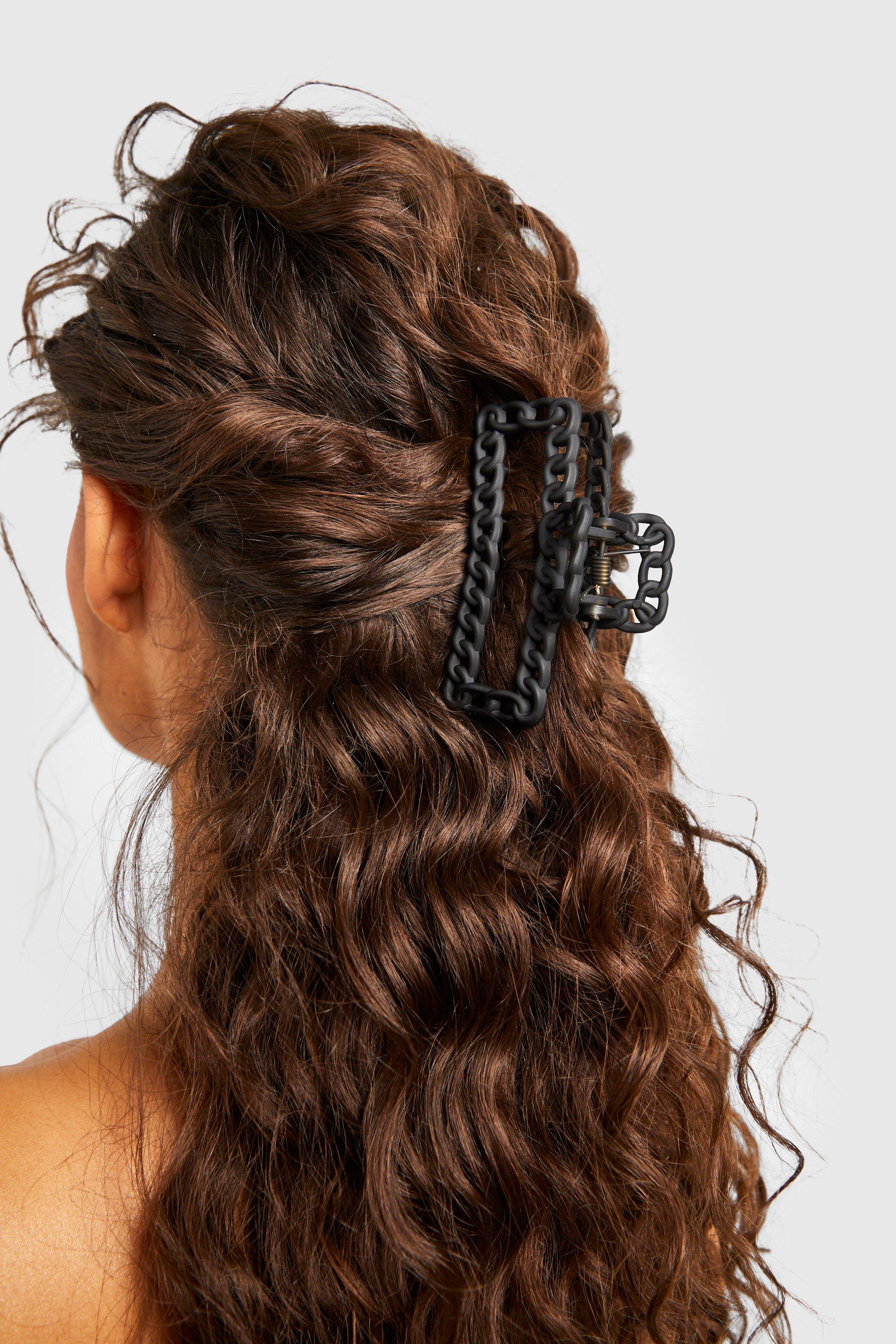 Click to view product details and reviews for Womens Chain Link Hair Claw Clip Black One Size Black.