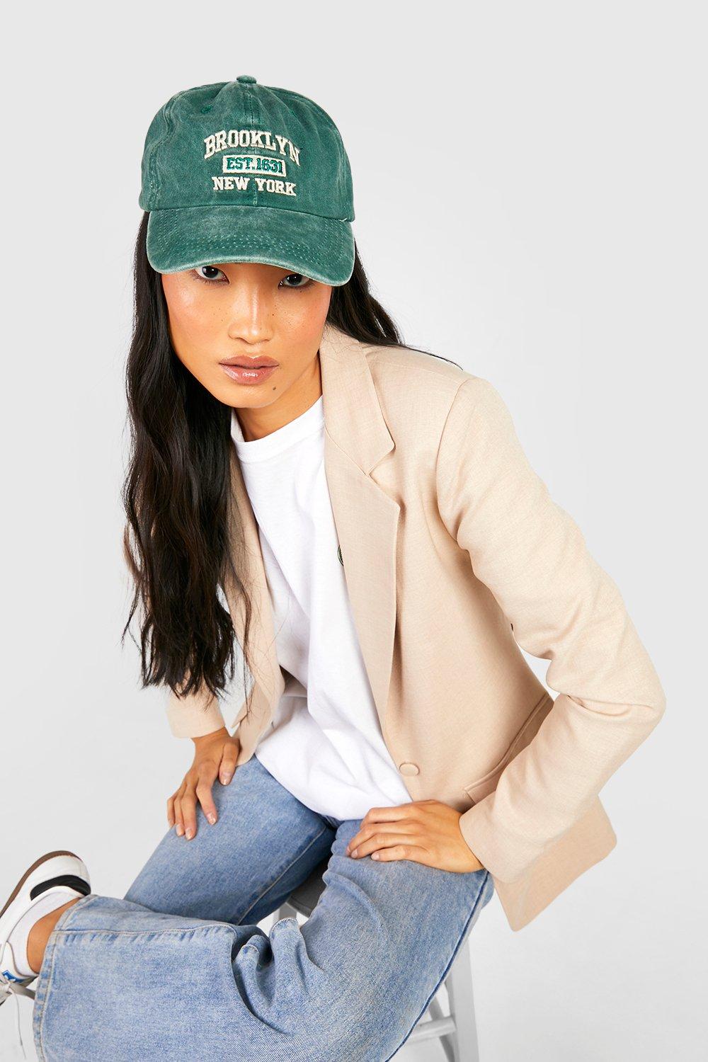 Click to view product details and reviews for Womens City Slogan Baseball Cap Green One Size Green.