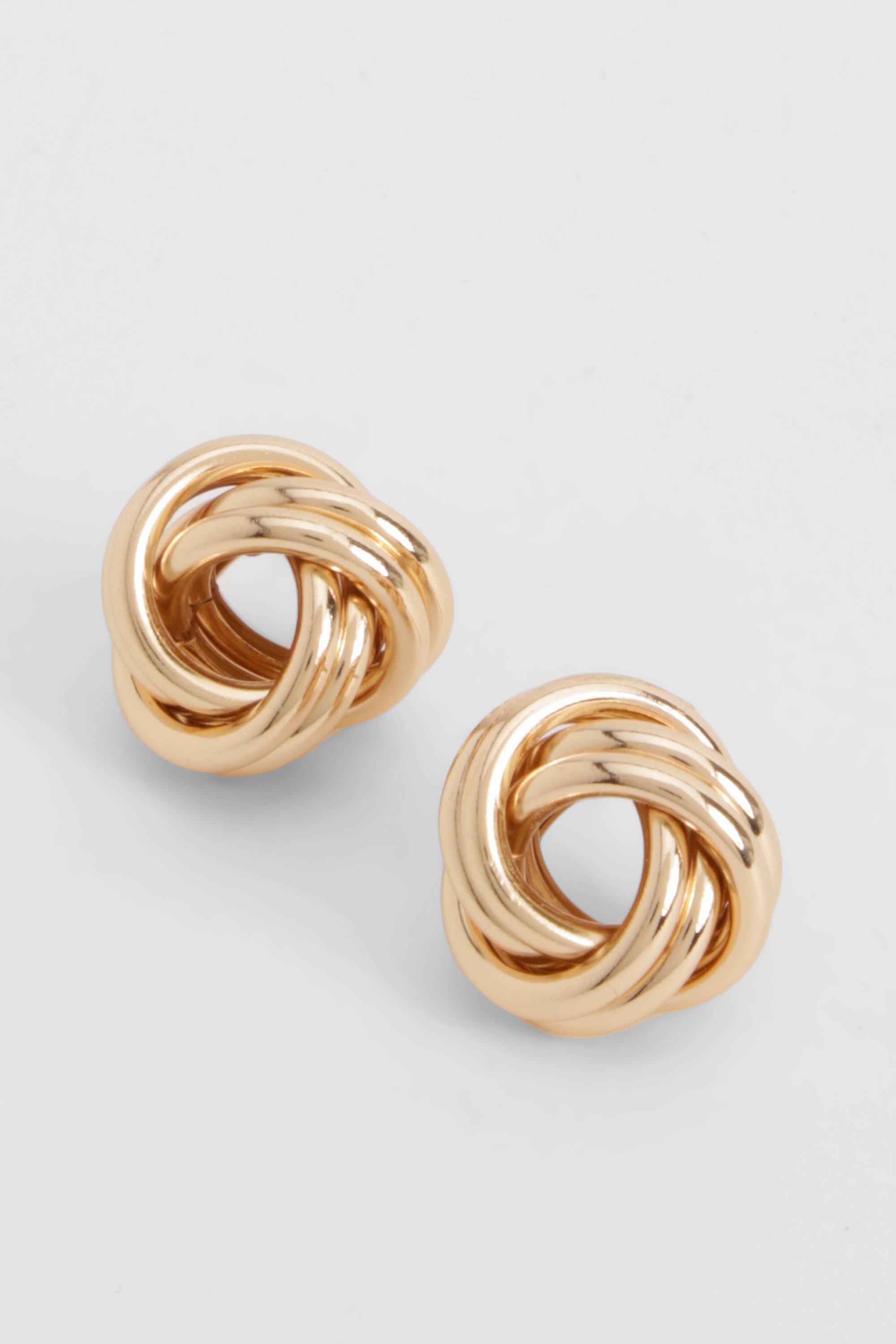 Womens Knot Detail Stud Earrings - Gold - One Size, Gold