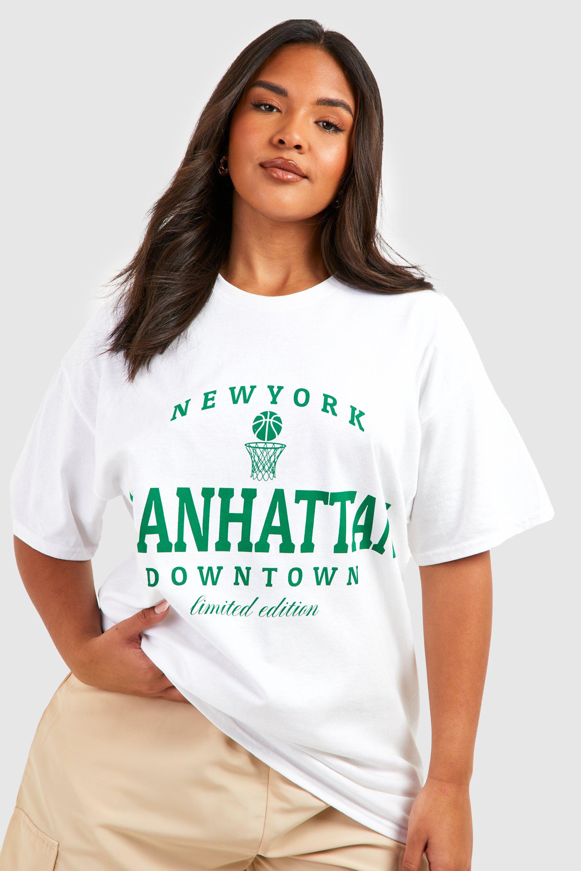 Image of T-shirt Plus Size con stampa Manhattan, Verde