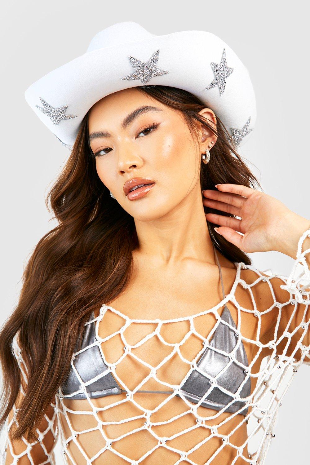 Click to view product details and reviews for Womens Star Trim Cowboy Hat White One Size White.