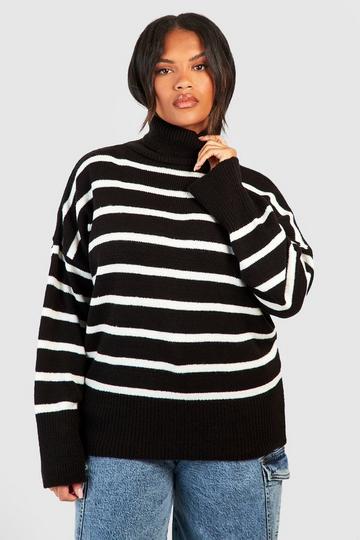 Plus Soft Knit Stripe Sweater