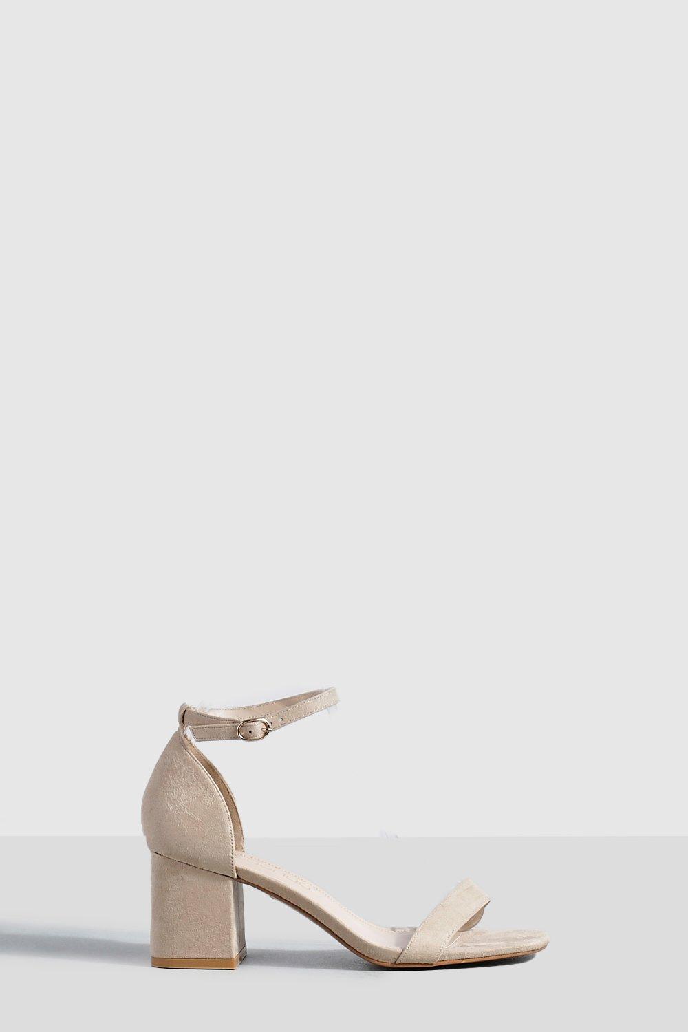 Image of Scarpe effetto nudo con tacco basso a blocco, Beige