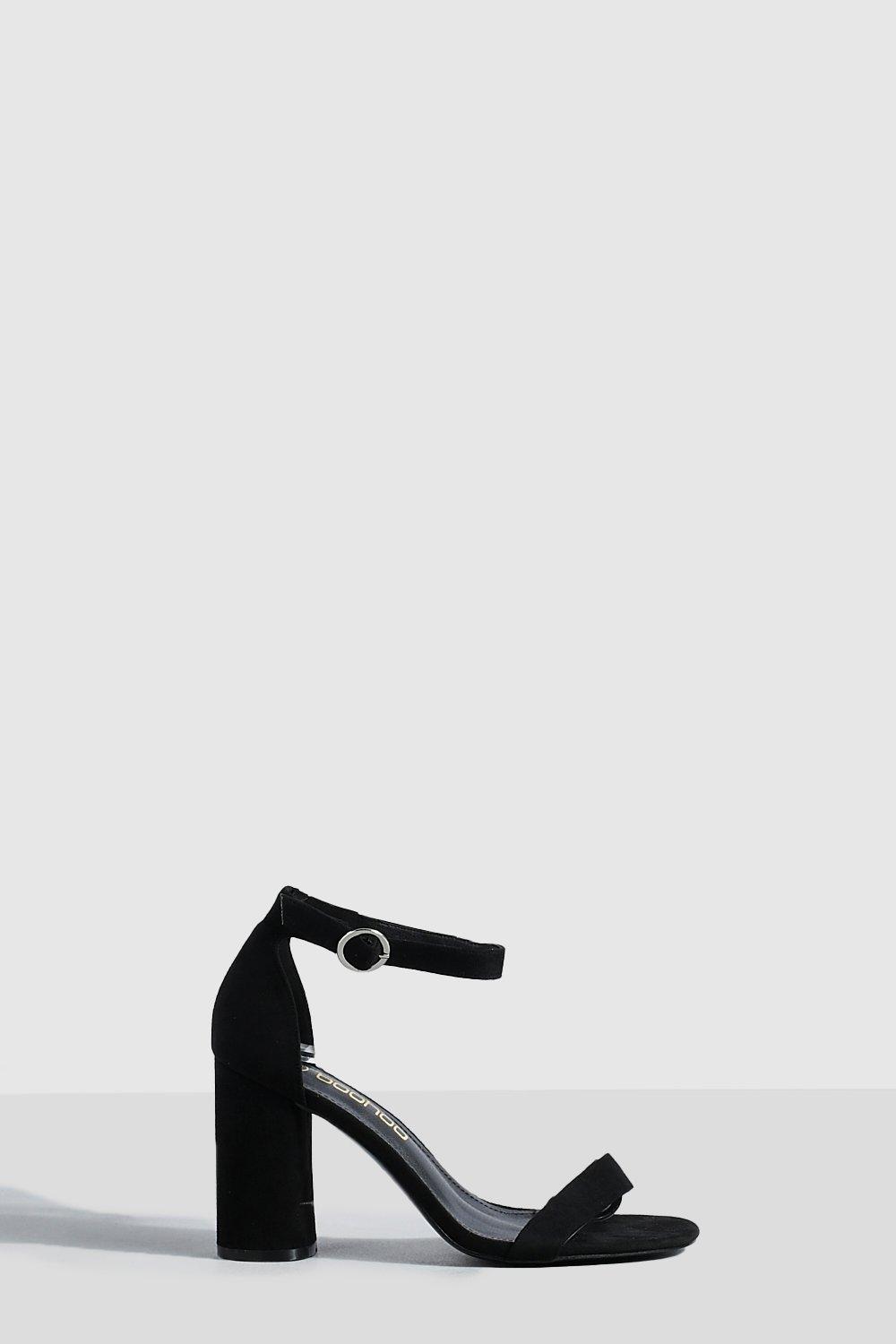 Image of Scarpe effetto nudo in due parti con tacco arrotondato, Nero