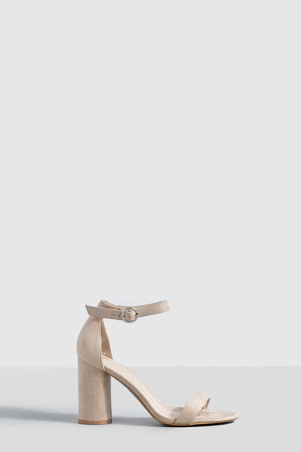Image of Scarpe effetto nudo in due parti con tacco arrotondato, Beige