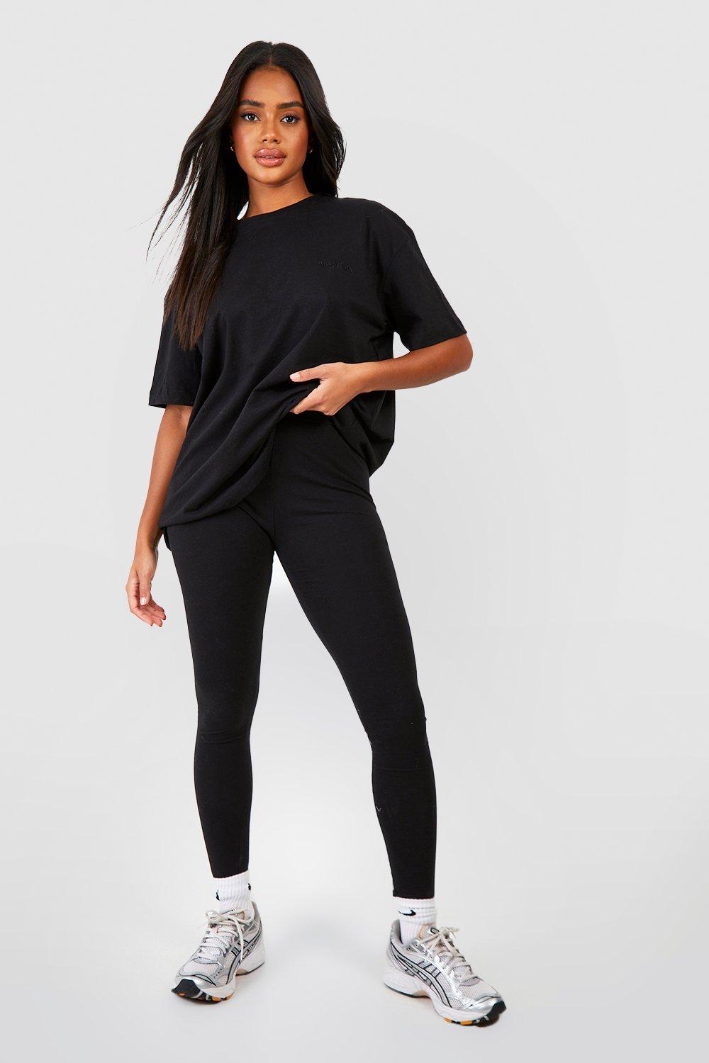 Womens Oversized T-Shirt And Legging Set - Black - Xs, Black