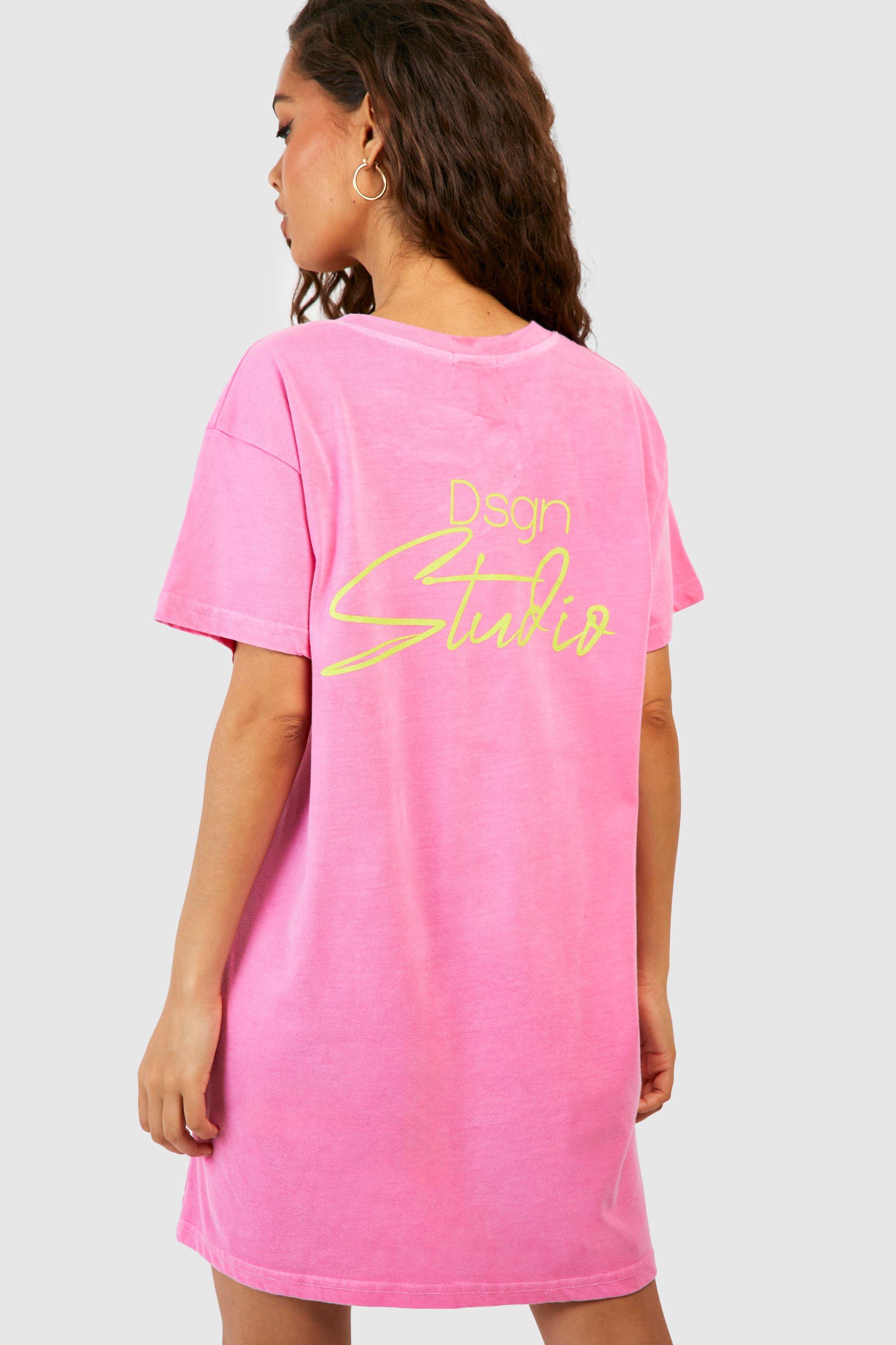 womens design studio oversized t-shirt dress - pink - 8, pink
