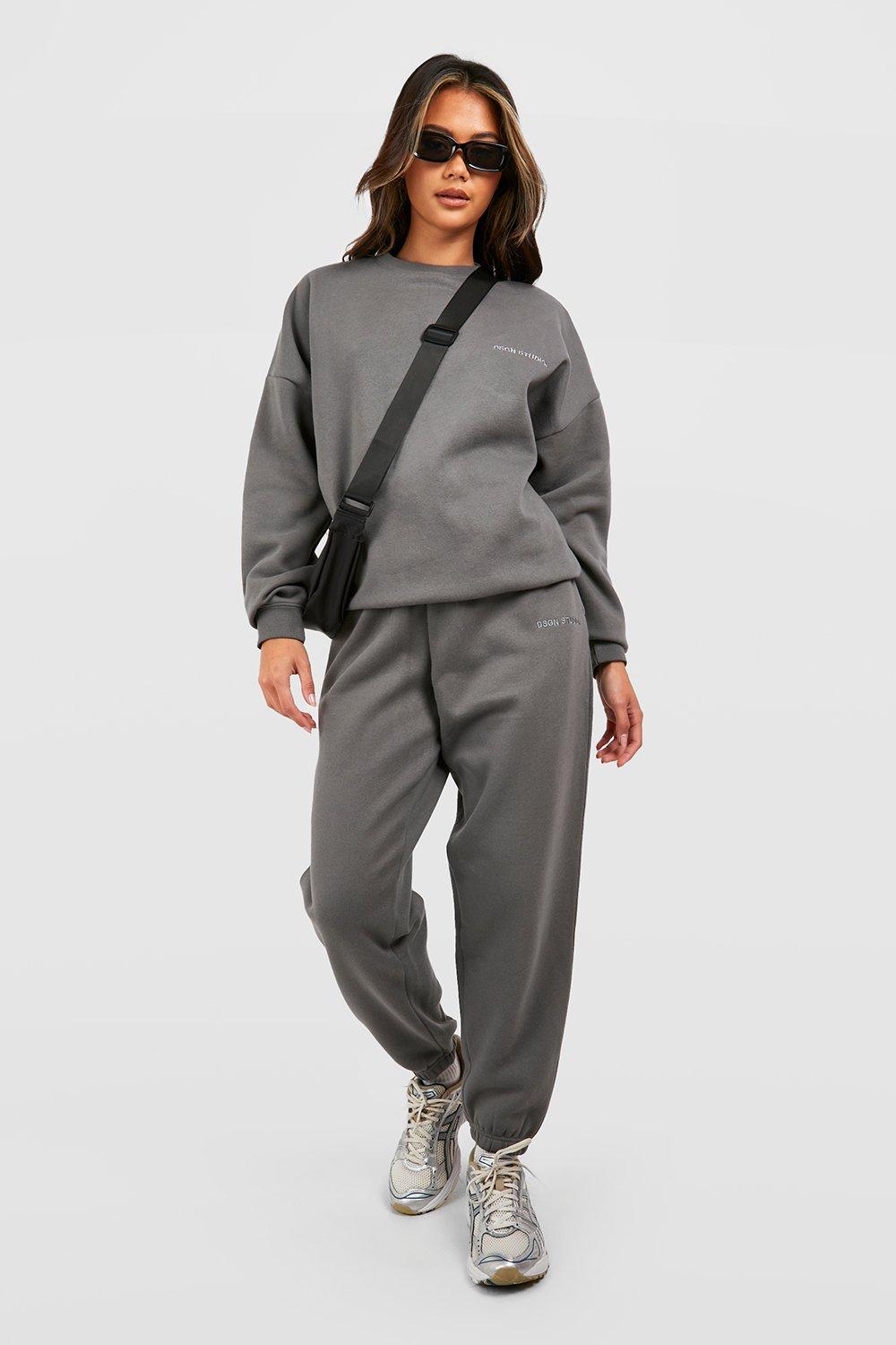 Womens Overdyed Sweatshirt Tracksuit - Grey - S, Grey