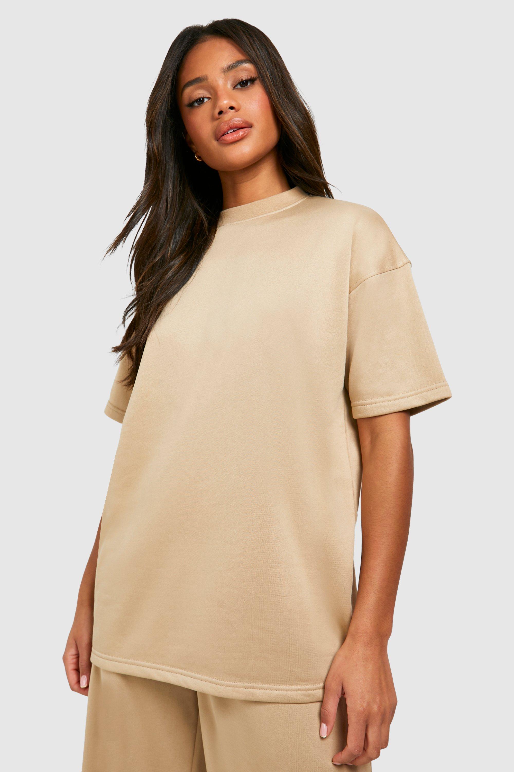 Image of T-shirt oversize super morbida in French Terry, Beige