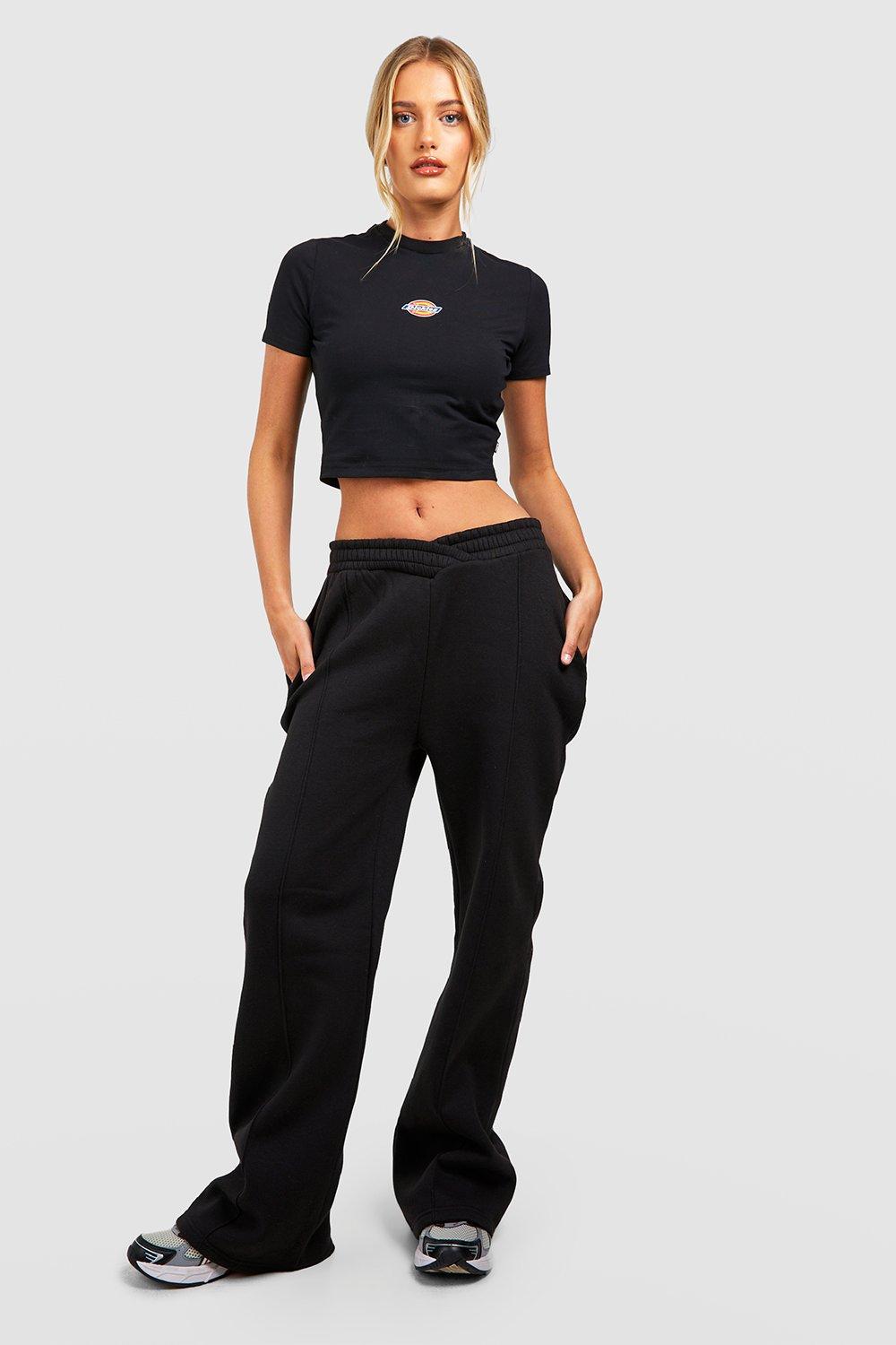 Womens V Waistband Straight Leg Jogger - Black - Xl, Black