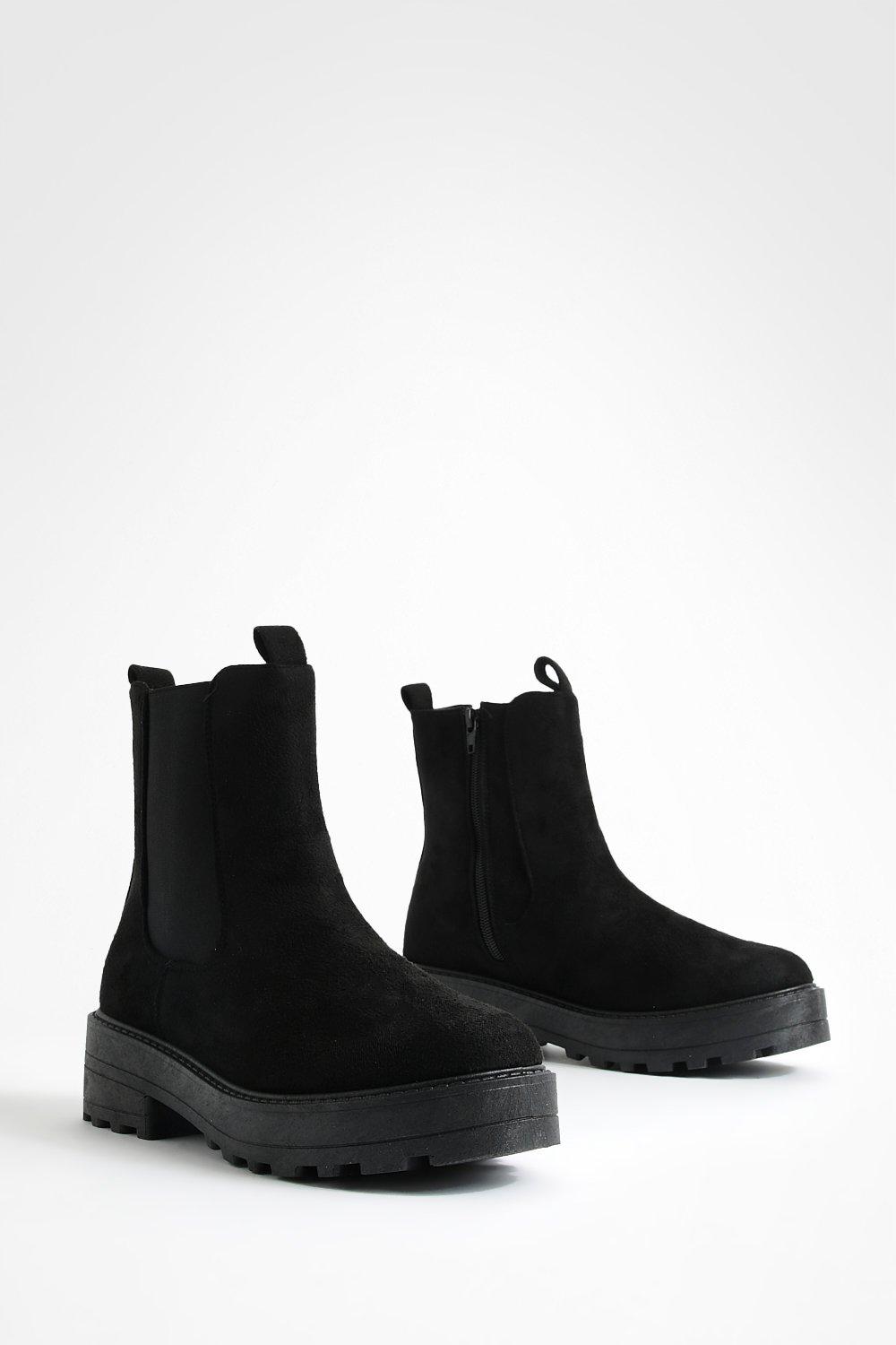 Boohoo Stevige Chelsea Boots Met Dubbele Label, Black