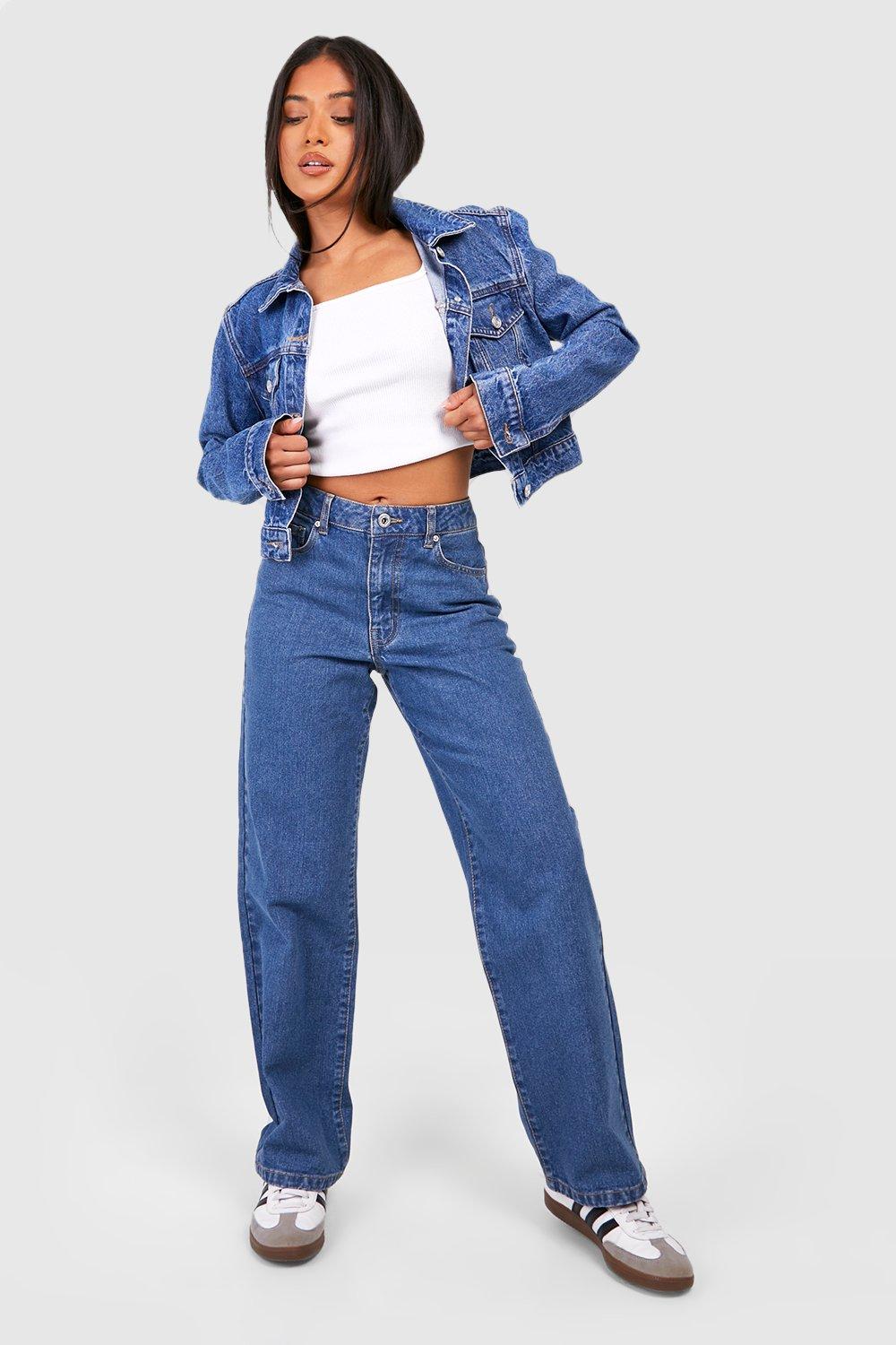 "Petite" - Jean Boyfriend Basique - Bleu - 38, Bleu