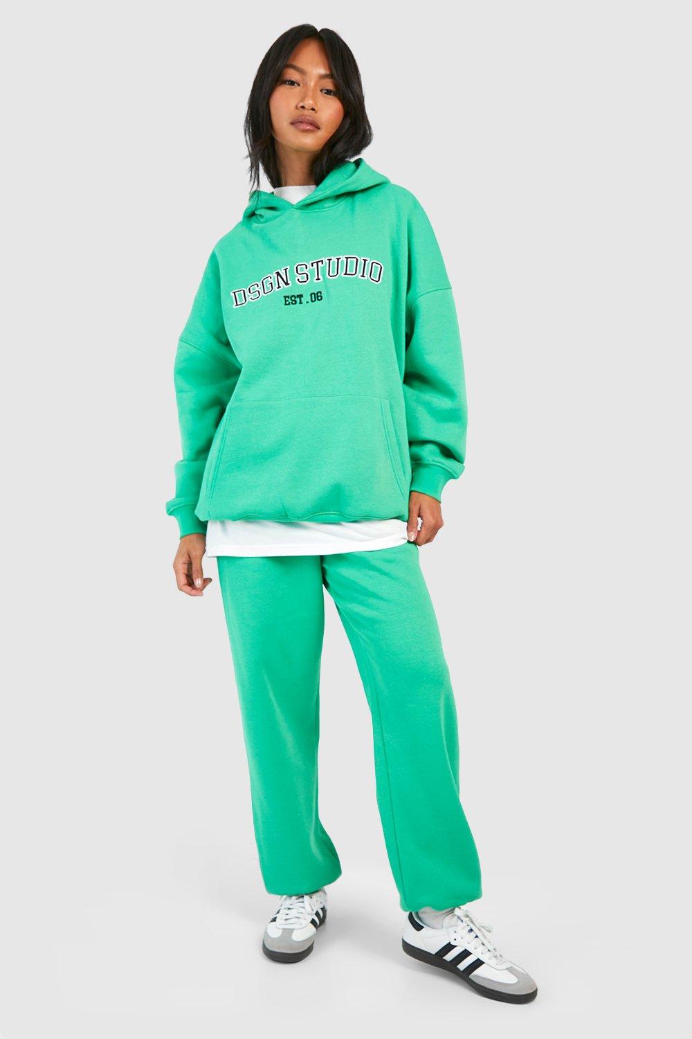 Womens Dsgn Studio Applique Hooded Tracksuit - Green - S, Green