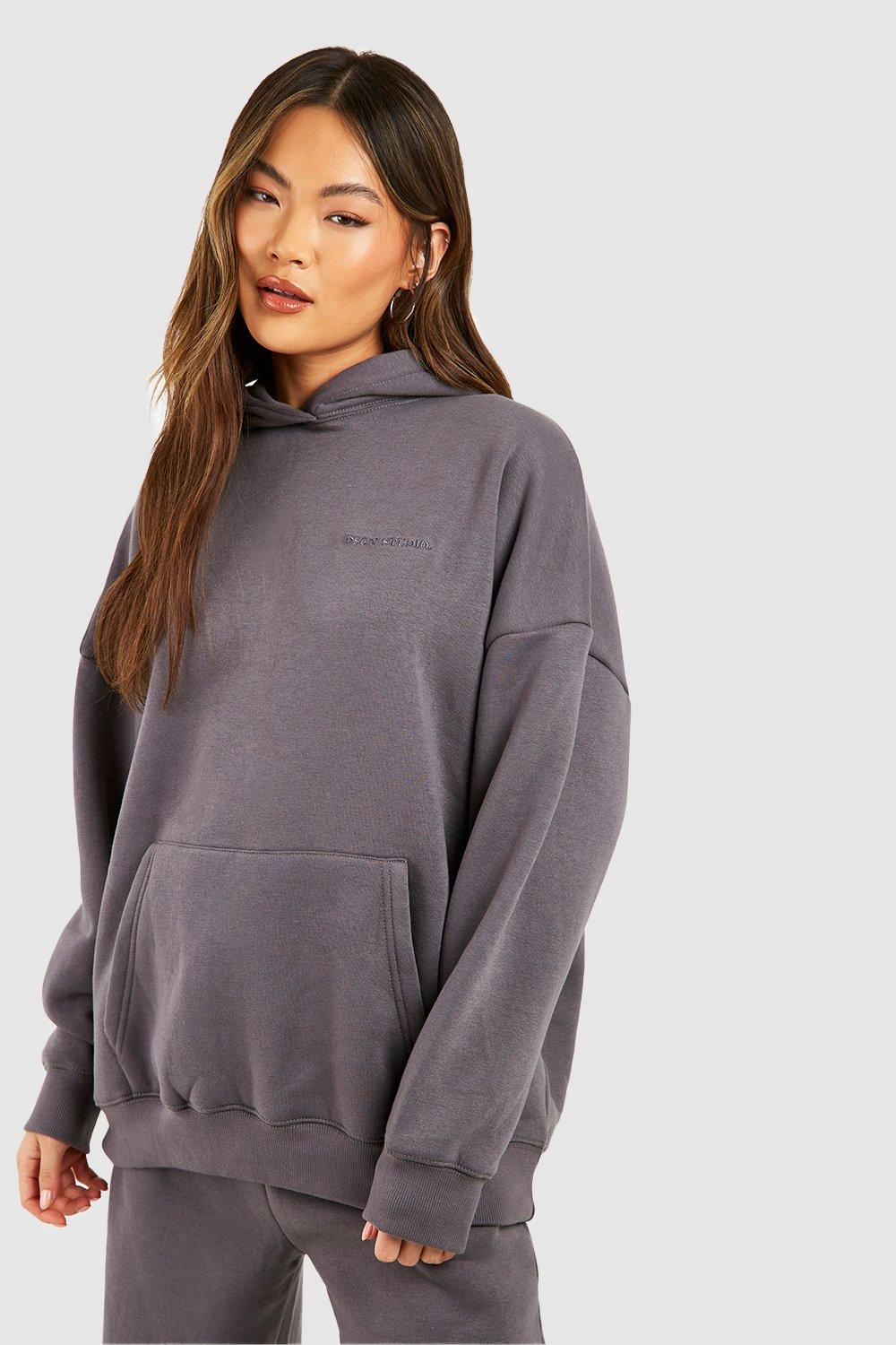 Womens Dsgn Studio Oversized Over The Head Hoodie - Grey - L, Grey