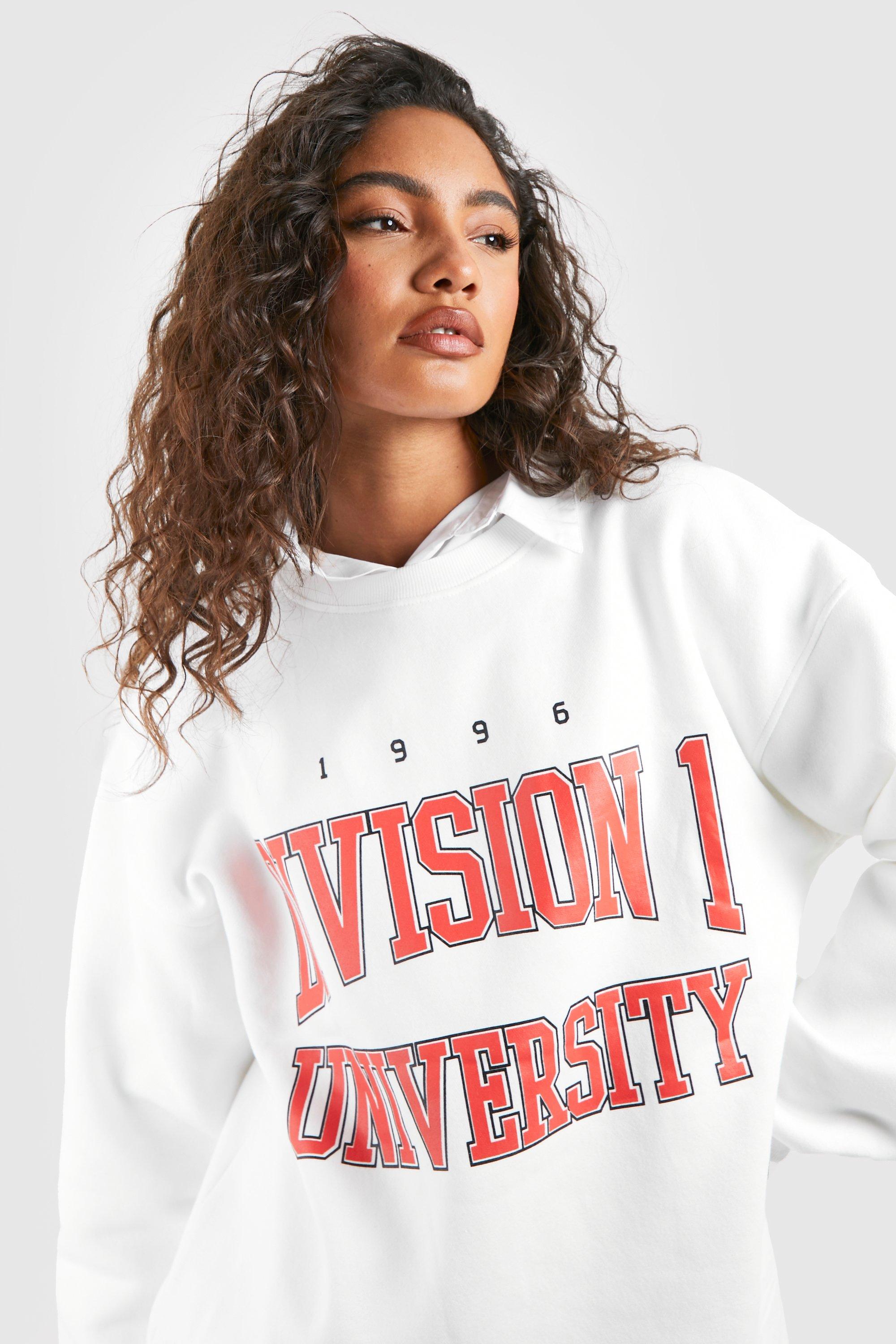 Womens Tall University Slogan Sweat - Cream - L, Cream