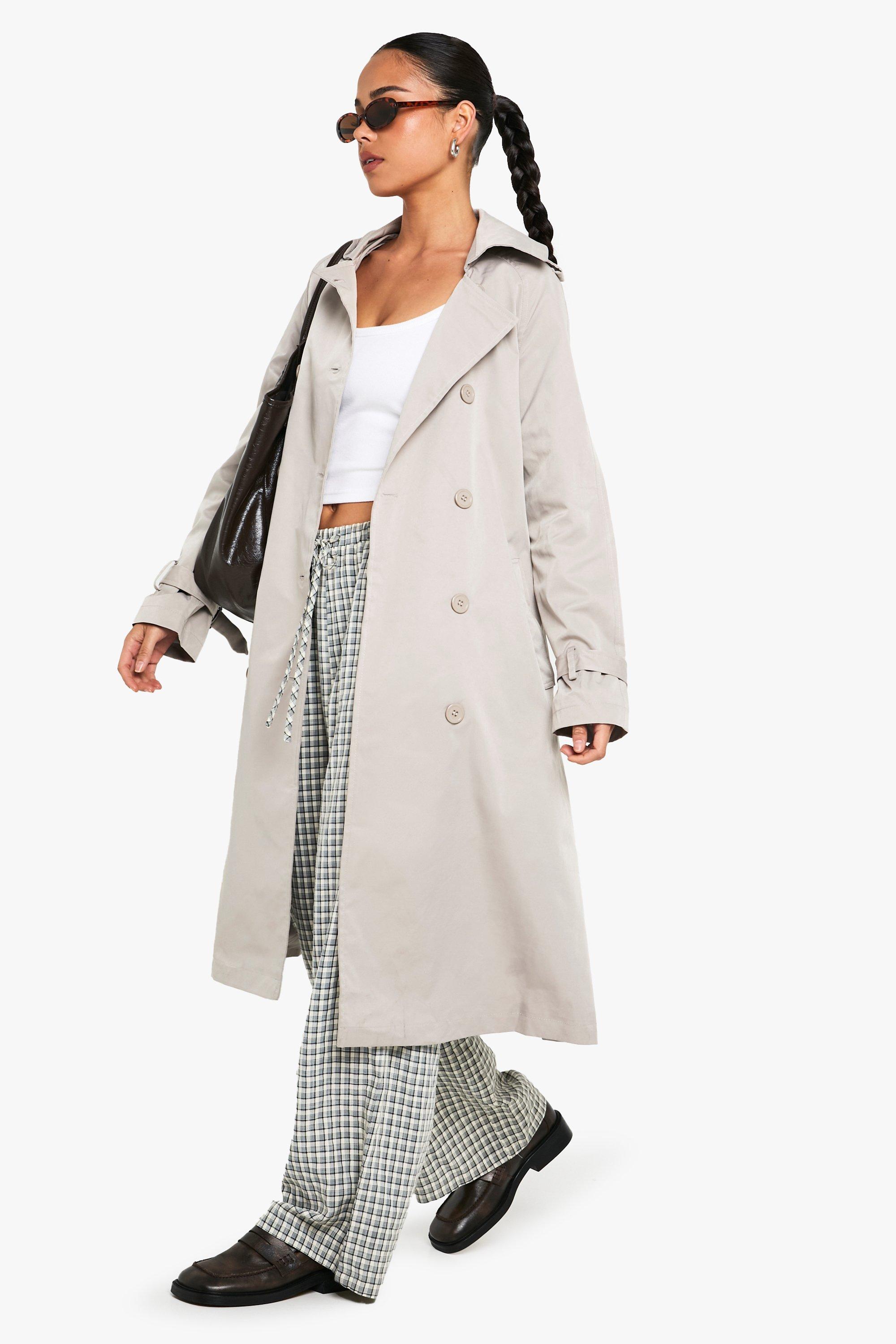 Image of Cappotto Trench a doppiopetto con cintura, Tan