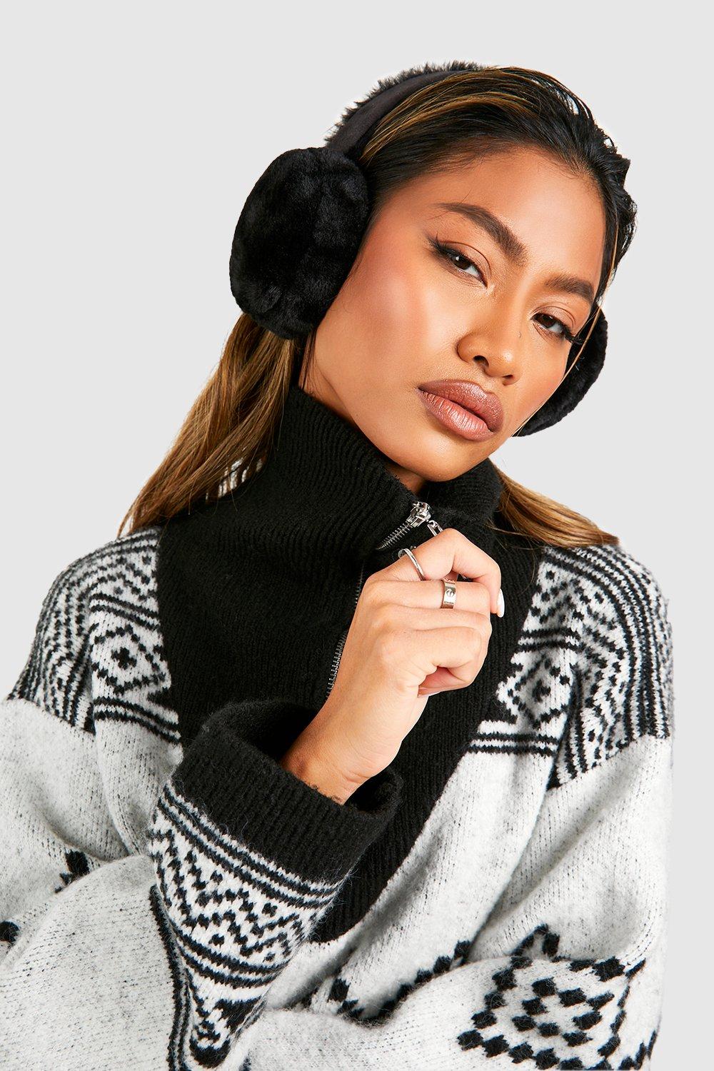 Click to view product details and reviews for Womens Faux Suede Fluffy Earmuff Black One Size Black.