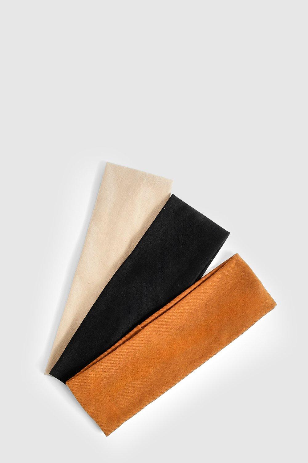 Womens 3 Pack Tonal Jersey Headband Pack Brown One Size Brown