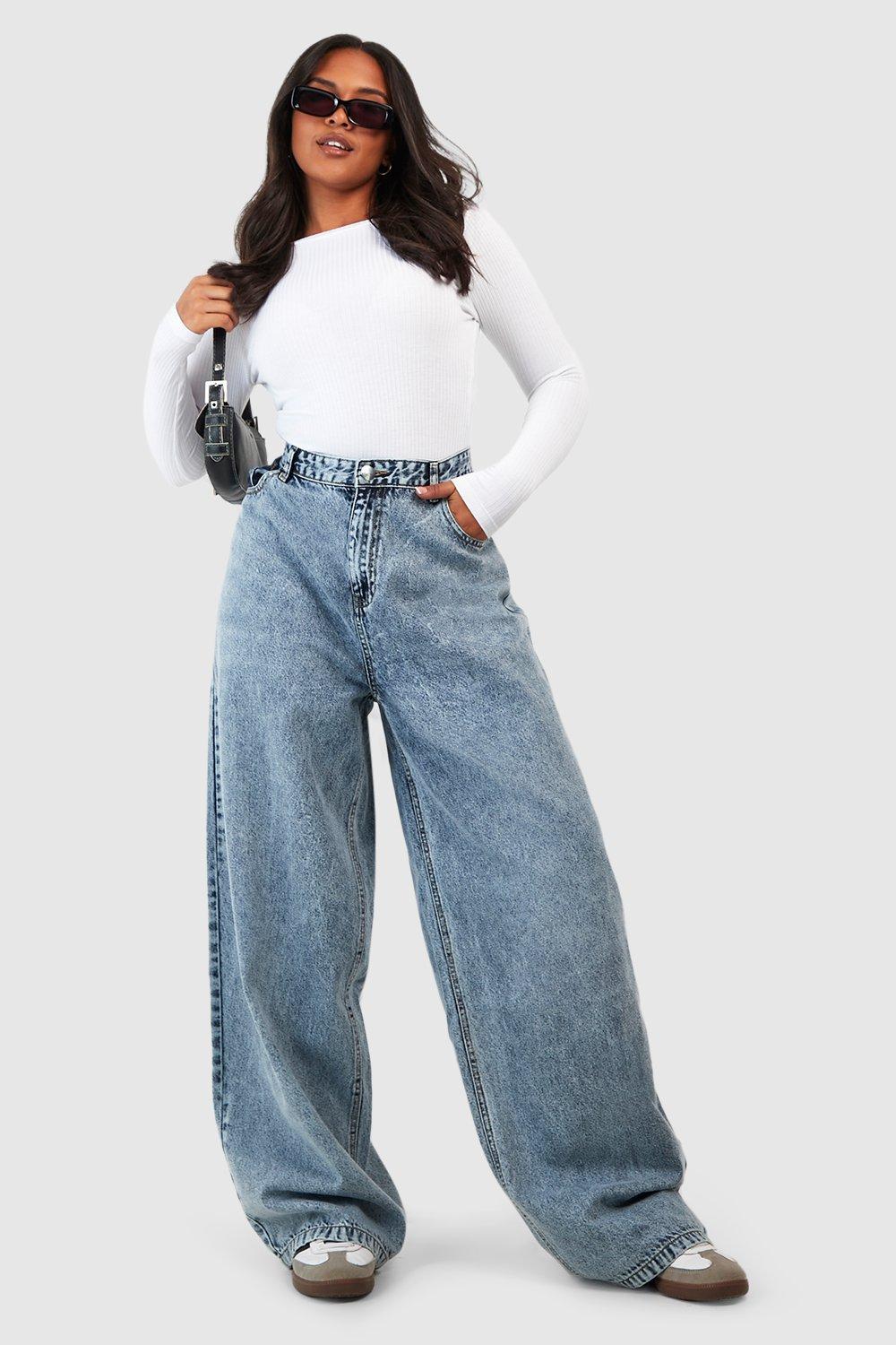 Image of Jeans dritti Plus Size extra comodi in denim, Azzurro
