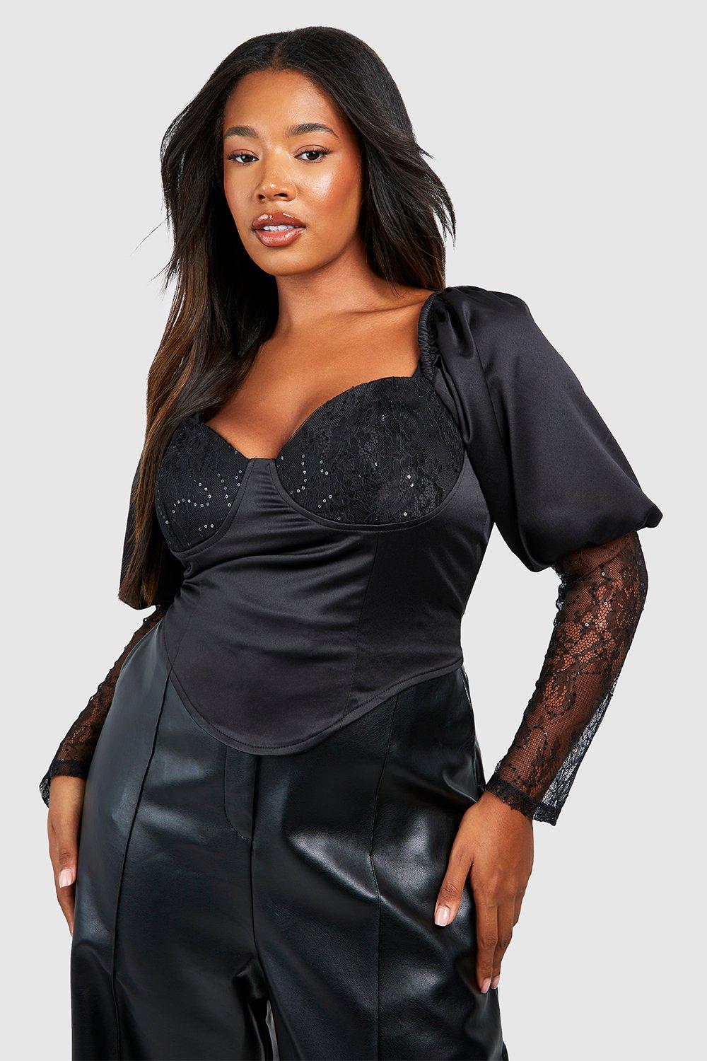 Plus Ruched Cup Bandage Corset Top