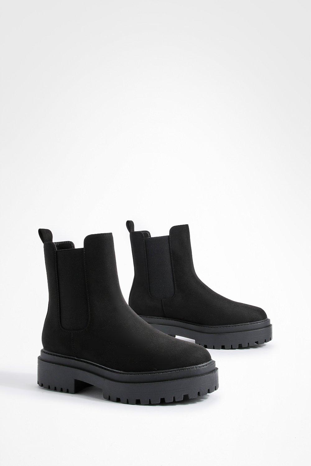 Boohoo Stevige Chelsea Boots Met Hoge Zool, Black