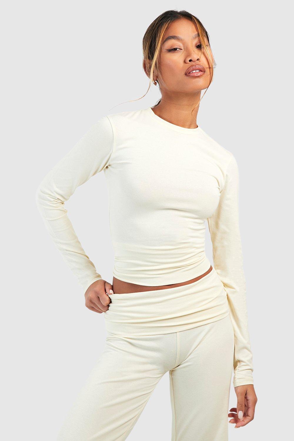 Womens Soft Touch Long Sleeve T Shirt - White - 8, White