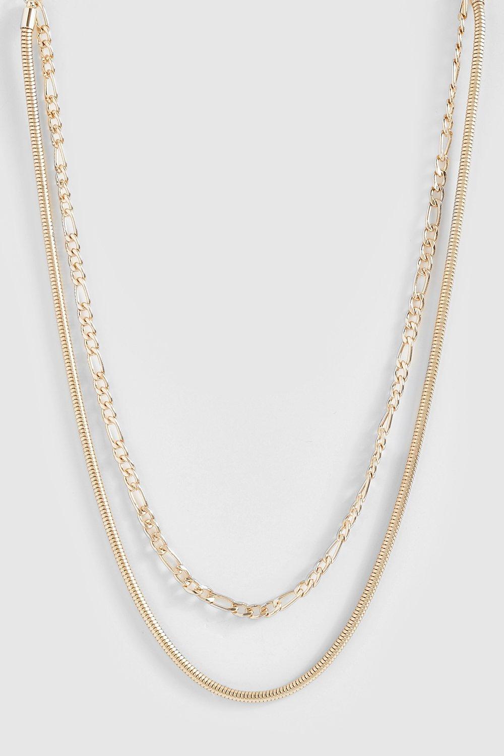 Womens Double Layer Necklace - Gold - One Size, Gold