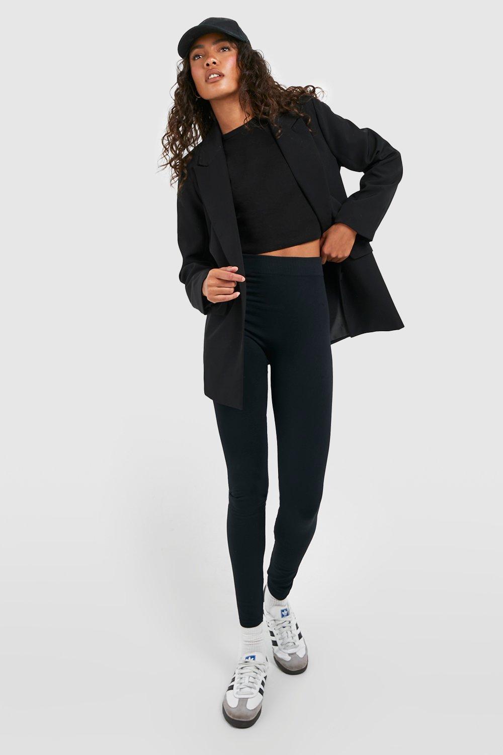 Image of Legging Tall a vita alta foderati in fleece, Nero