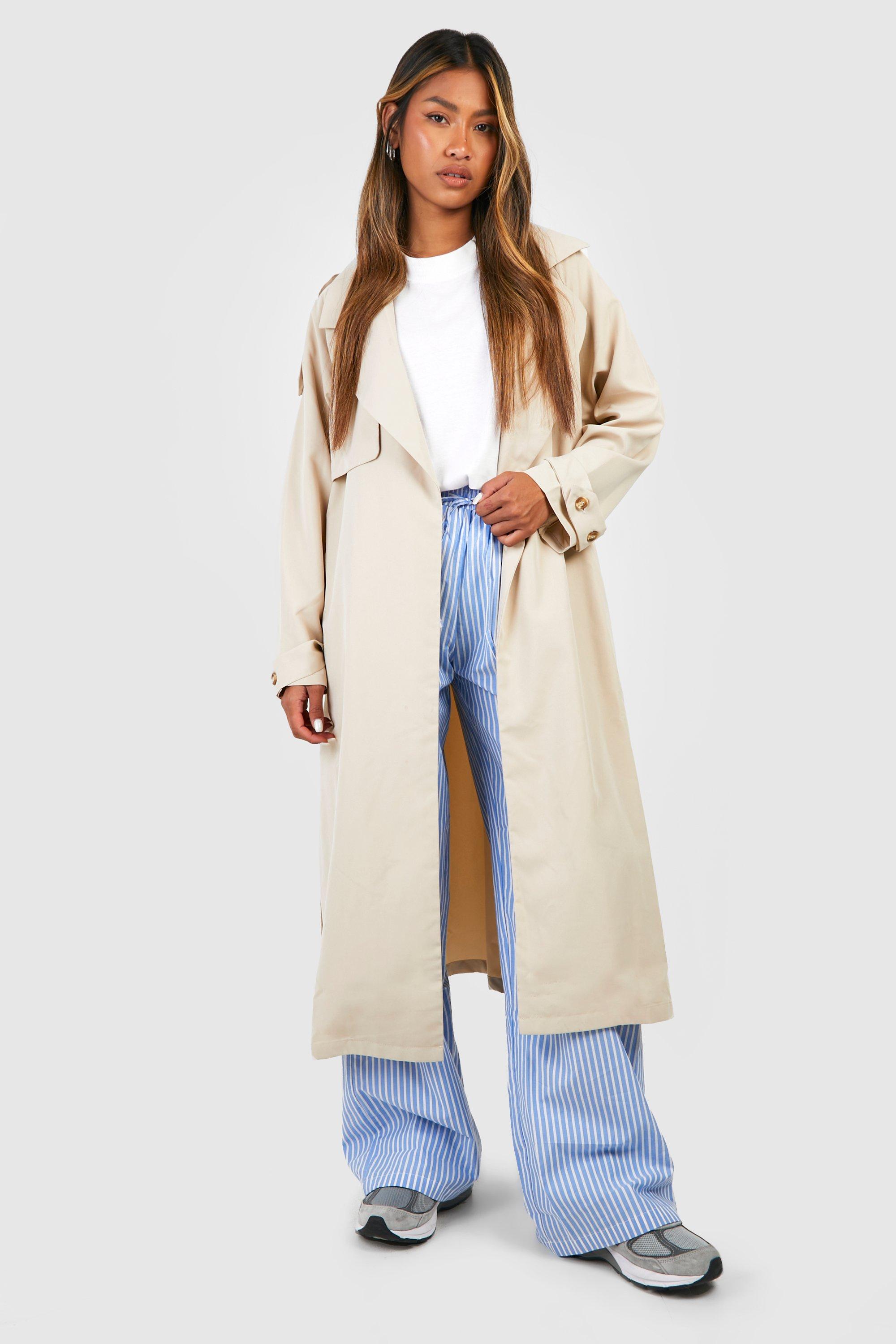 womens relaxed fit trench coat - beige - 10, beige