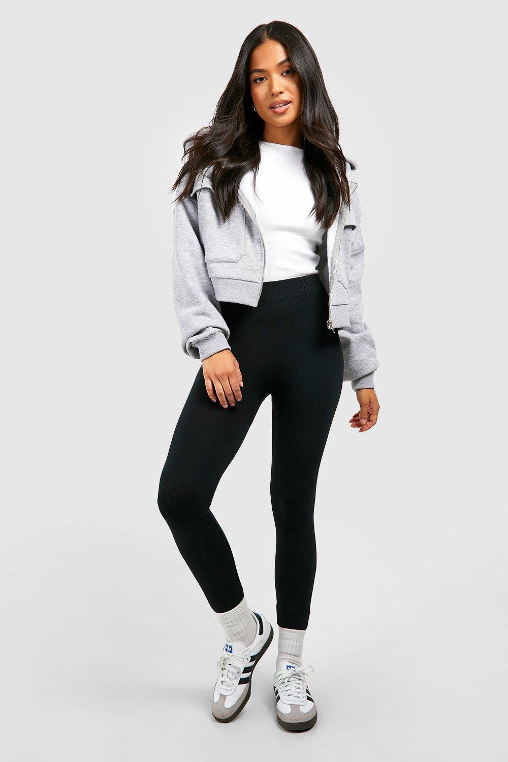 Image of Legging Petite foderati in fleece, Nero
