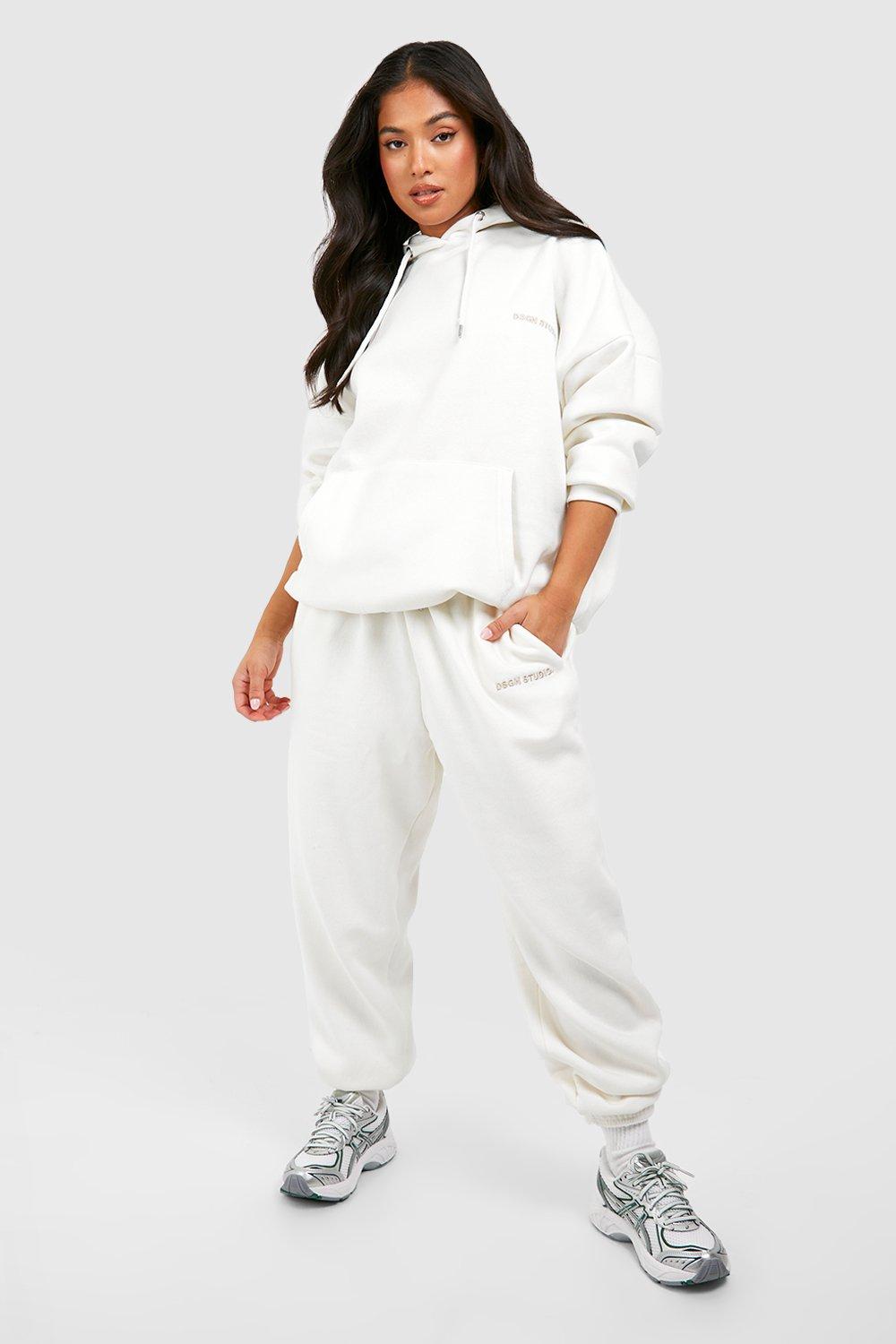 Womens Petite Dsgn Studio Hooded Tracksuit - Cream - Xs, Cream