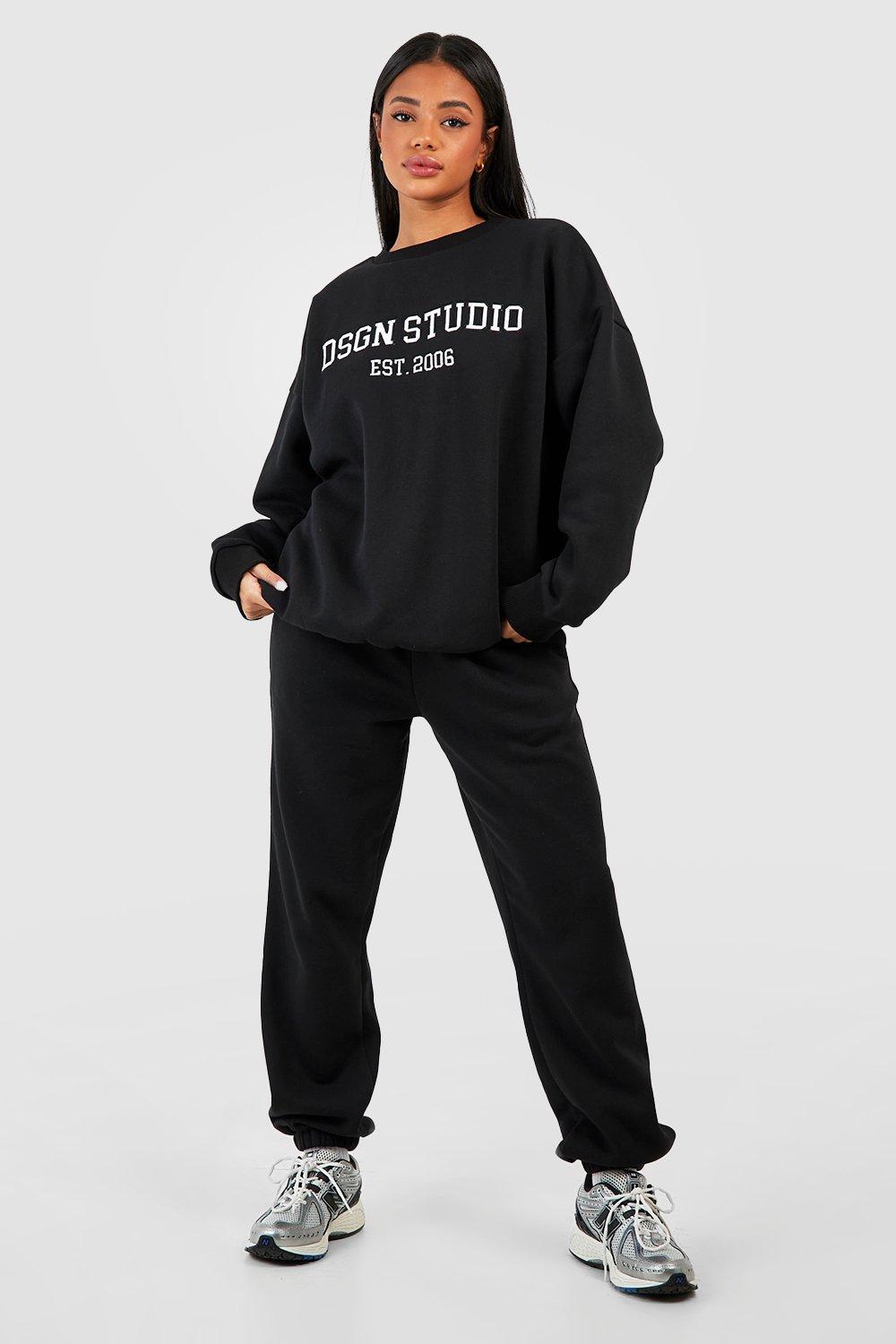 Womens Dsgn Studio Applique Sweatshirt Tracksuit - Black - M, Black