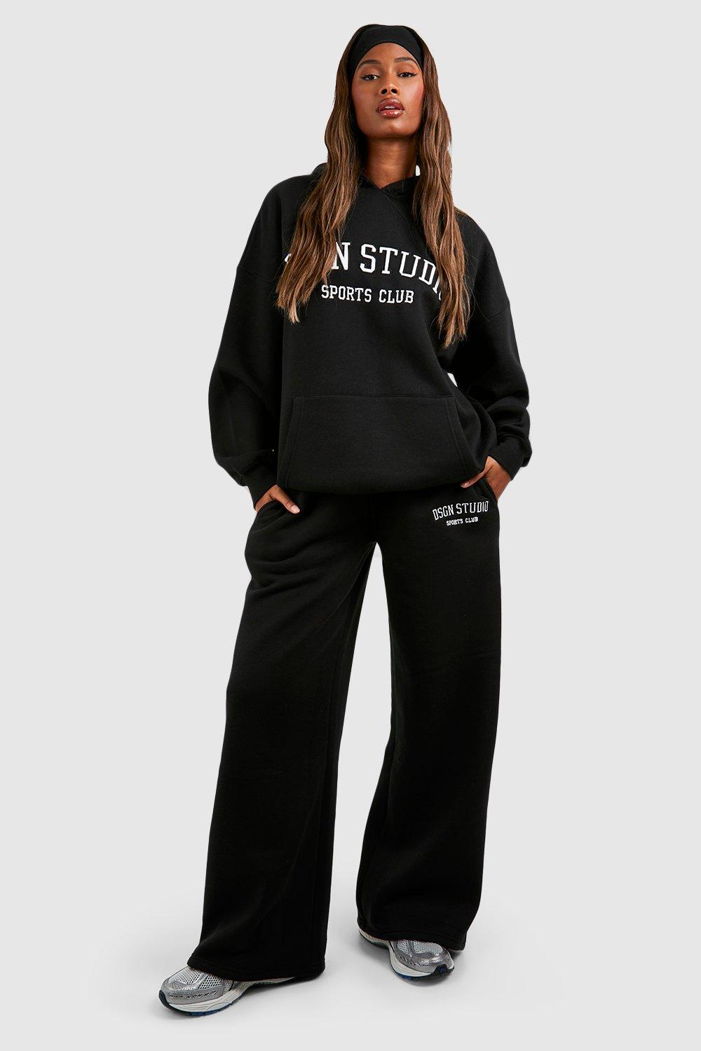 Womens Dsgn Studio Applique Straight Leg Jogger - Black - S, Black