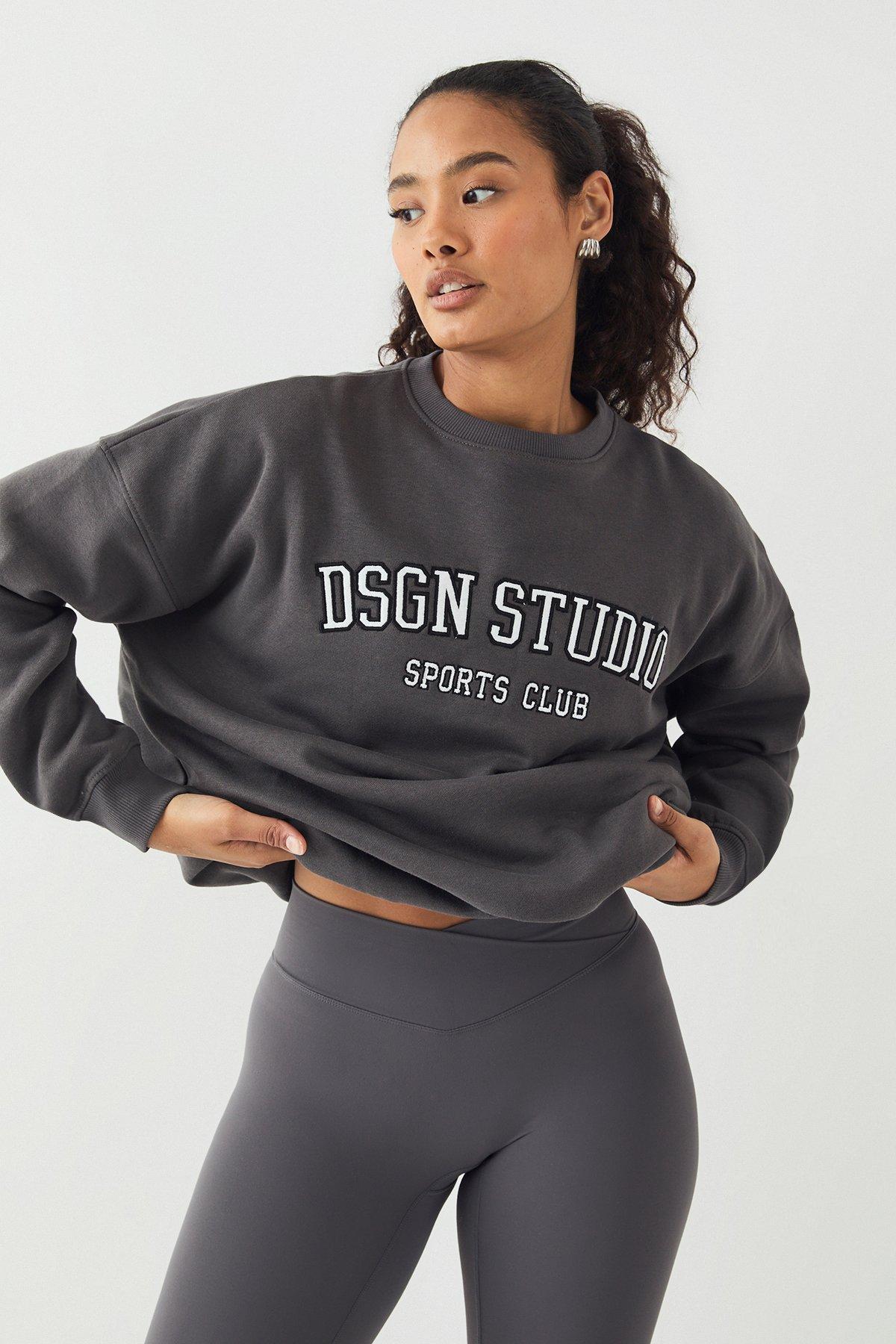 Image of Felpa oversize con applique Dsgn Studio, Grigio