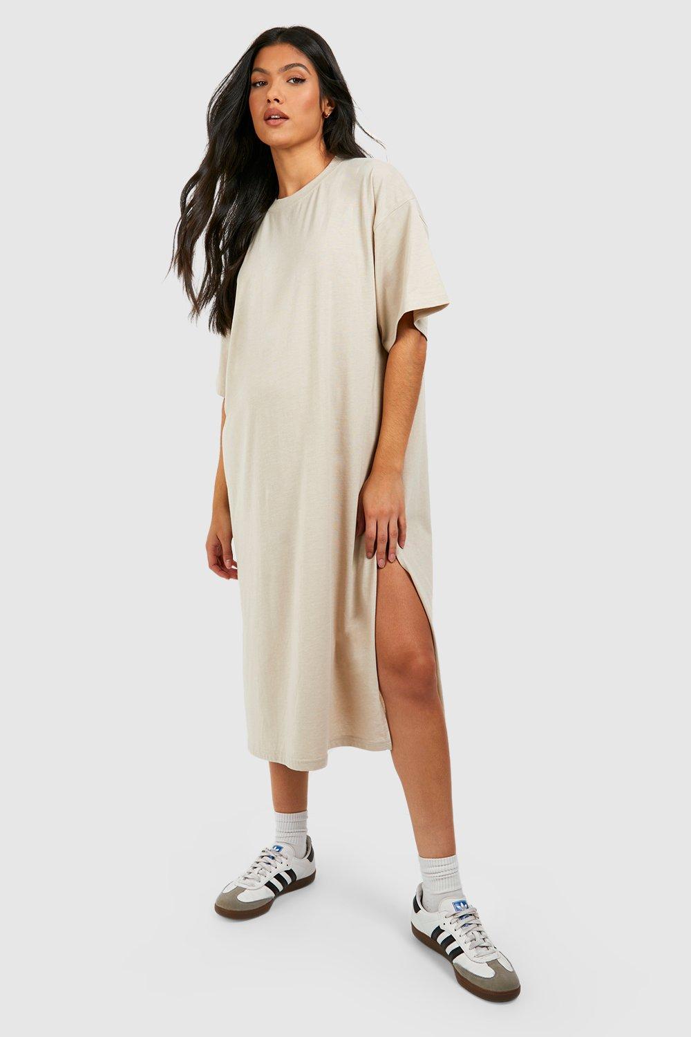 Basics Oversized Basic Midi T-Shirt Dress