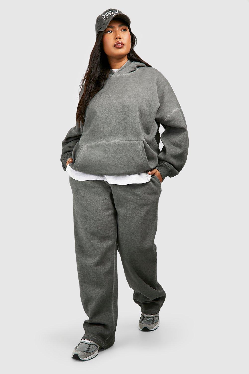 Womens Plus Washed Straight Leg Jogger - Grey - 20, Grey