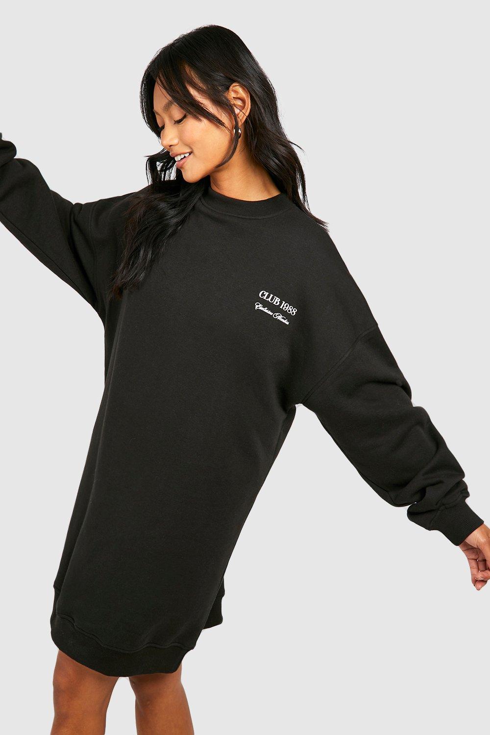 Womens Club 1988 Sweat Dress - Black - 16, Black