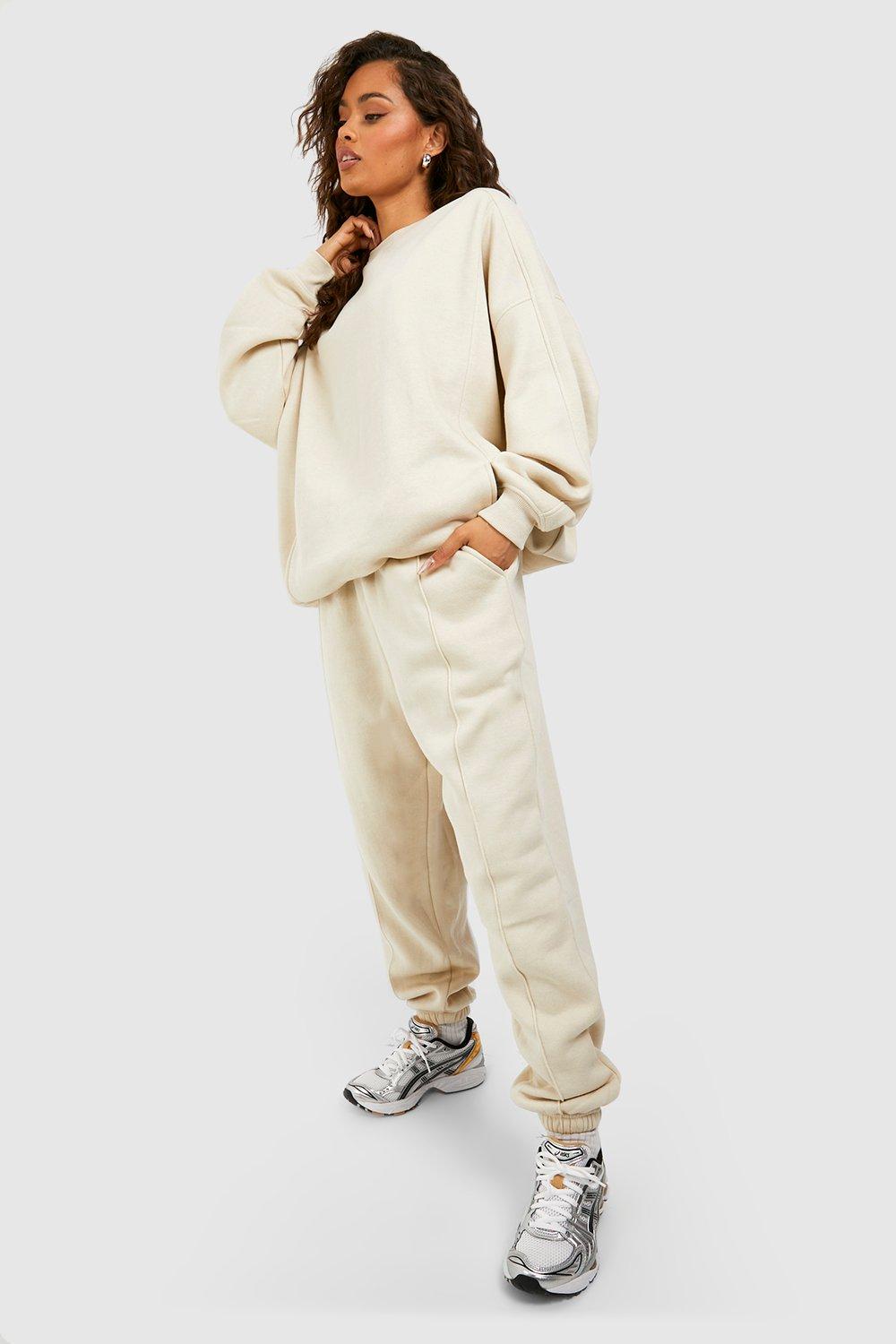 Womens Seam Detail Oversized Jogger - Beige - Xs, Beige